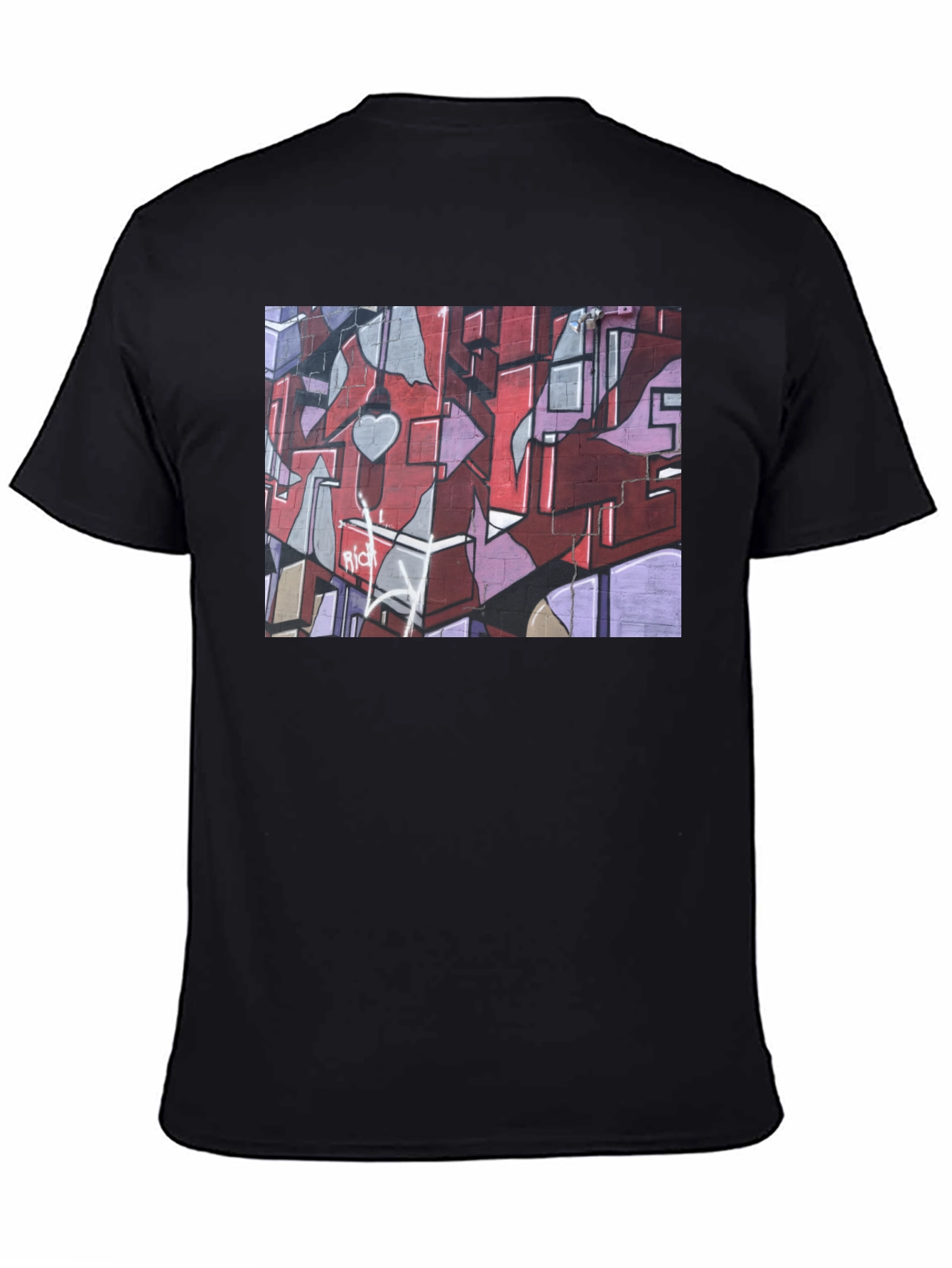 Graffiti Art Tee - Urban Style Black T-Shirt