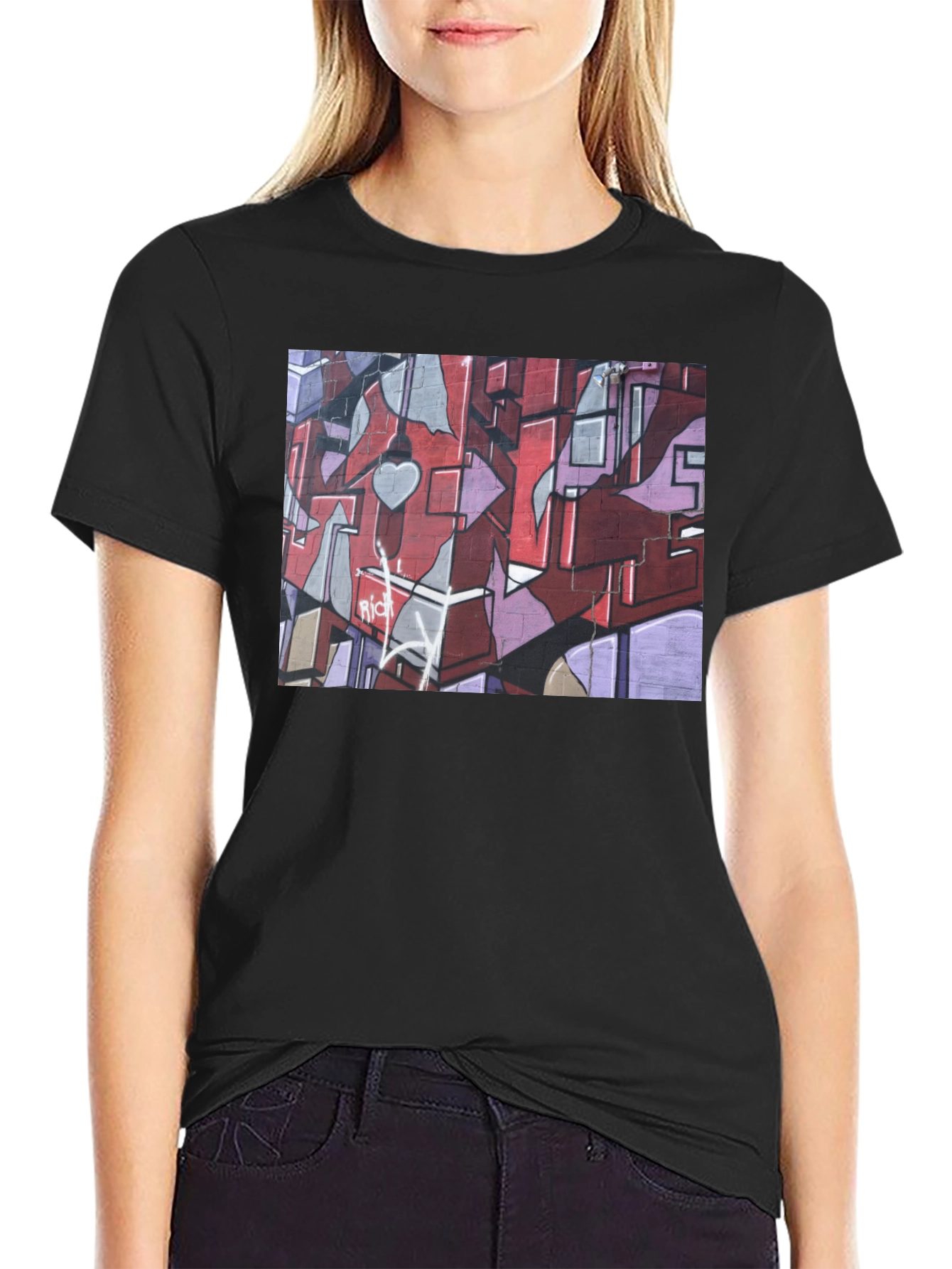 Graffiti Art Tee - Urban Style Black T-Shirt