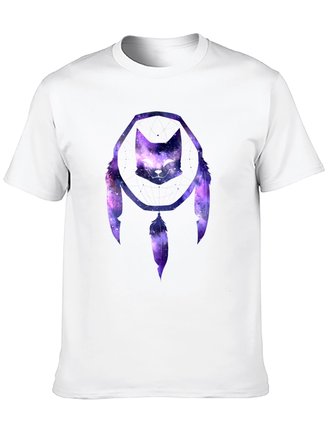 Cosmic Cat Dreamcatcher Black T-Shirt