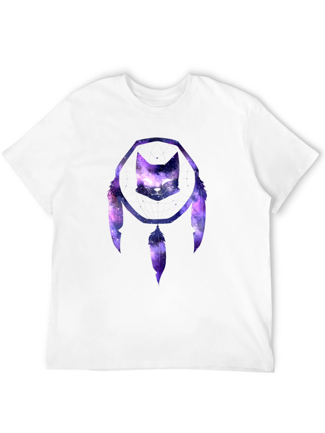 Cosmic Cat Dreamcatcher Black T-Shirt