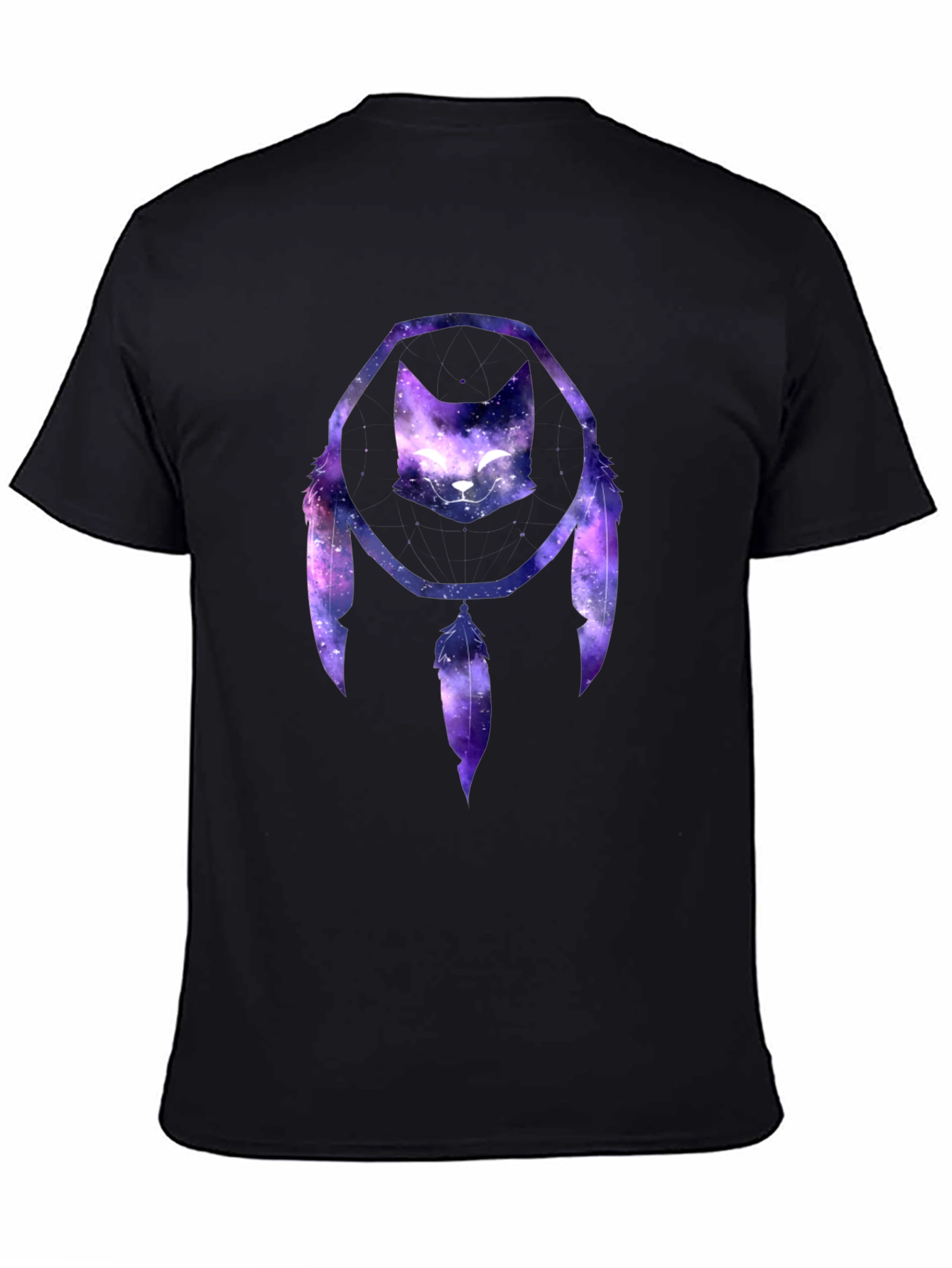 Cosmic Cat Dreamcatcher Black T-Shirt