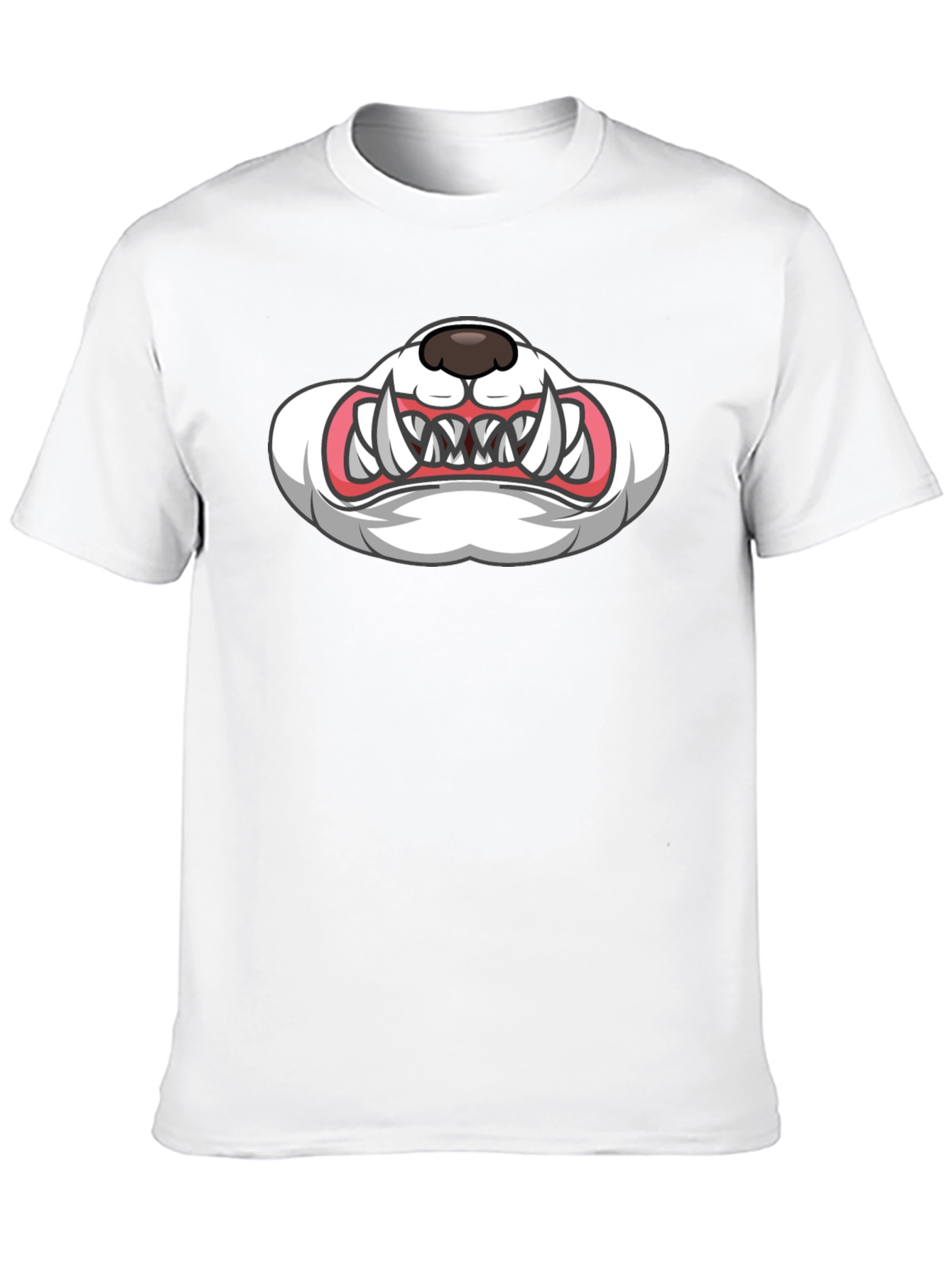 Cartoon Monster Mouth Graphic Black T-Shirt