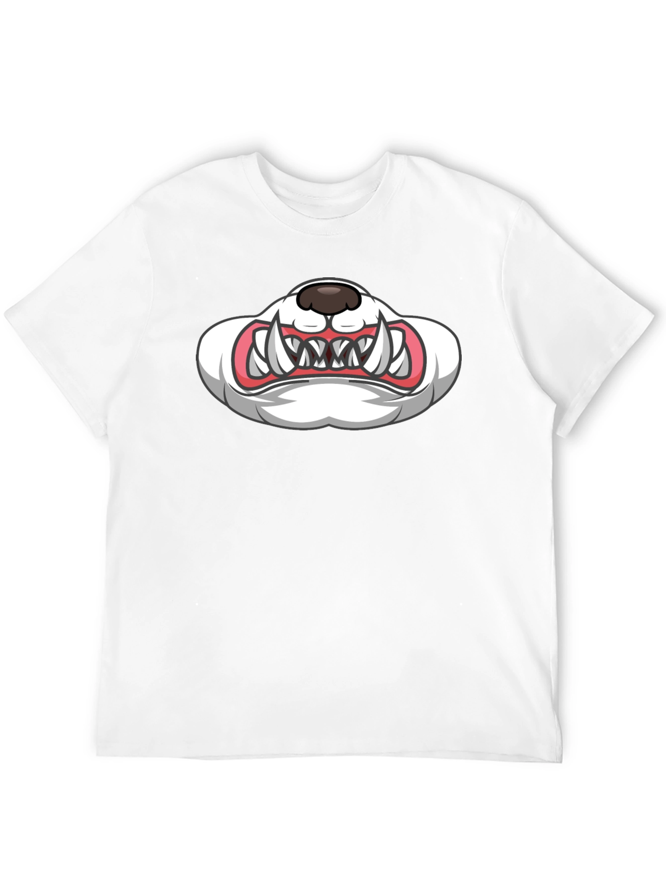 Cartoon Monster Mouth Graphic Black T-Shirt
