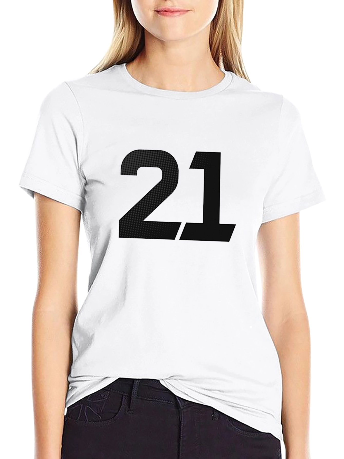 Black Graphic Tee - Number 21 Design
