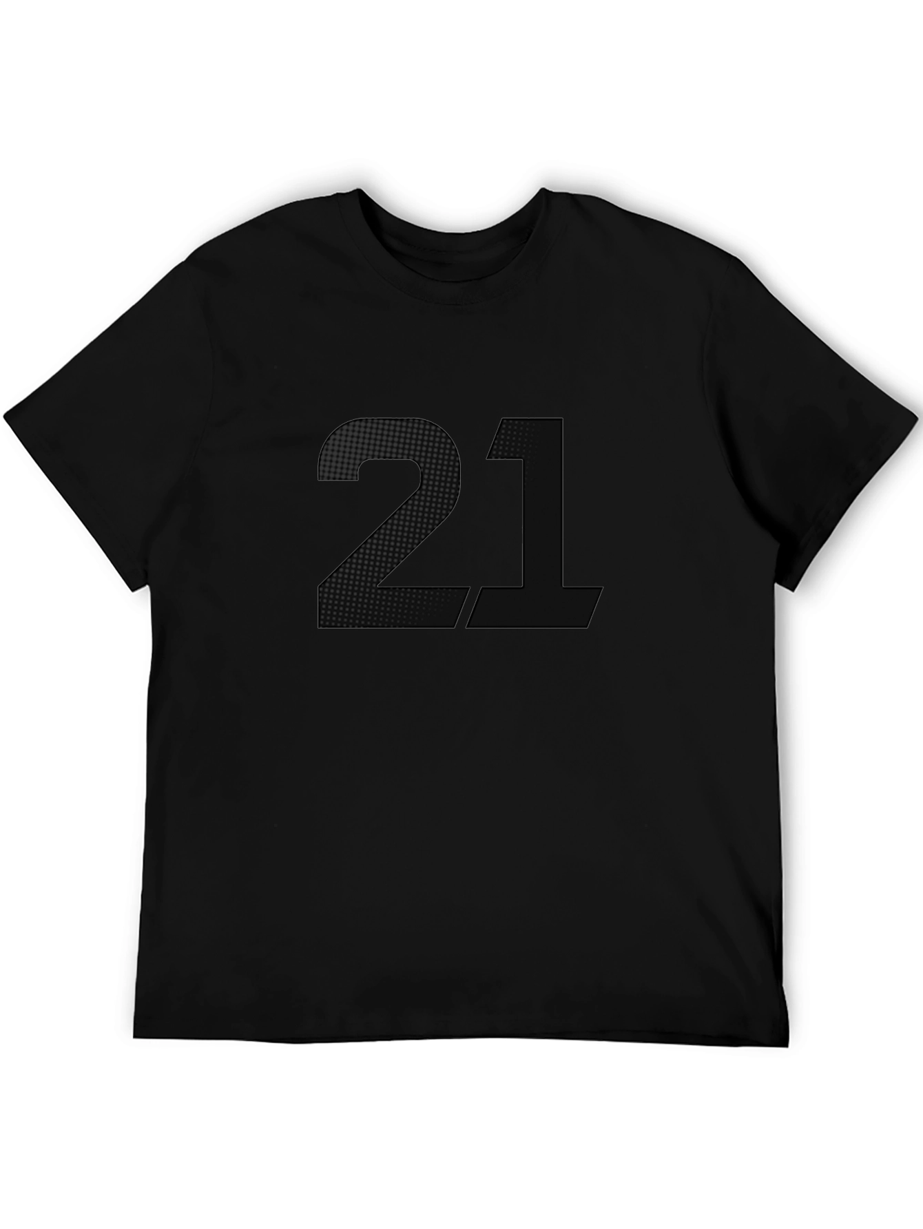 Black Graphic Tee - Number 21 Design