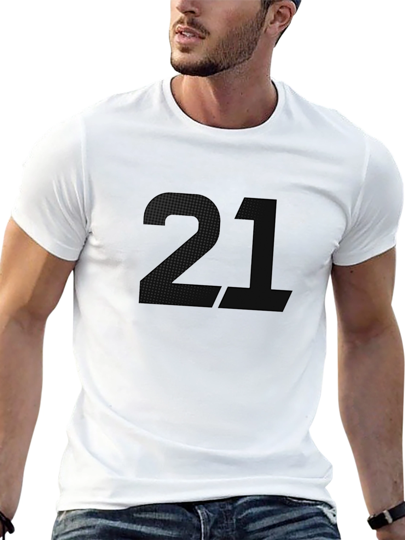 Black Graphic Tee - Number 21 Design