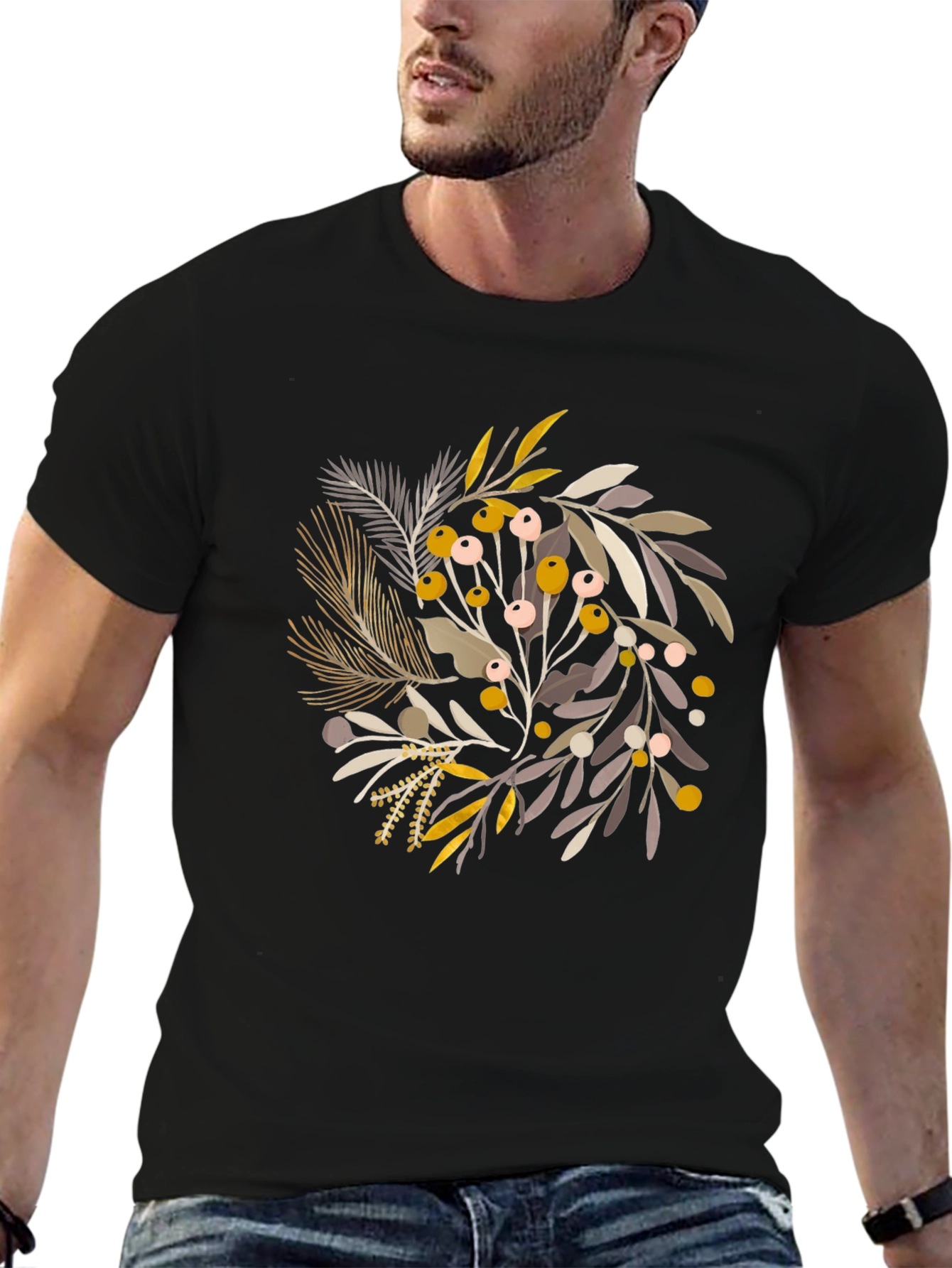 Botanical Print Crew Neck Tee