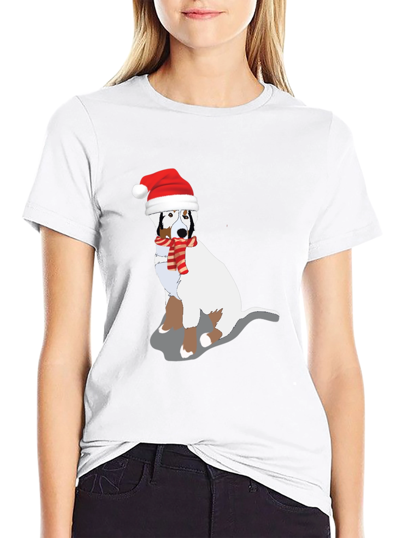 Christmas Dog Graphic Tee - Festive Holiday Shirt
