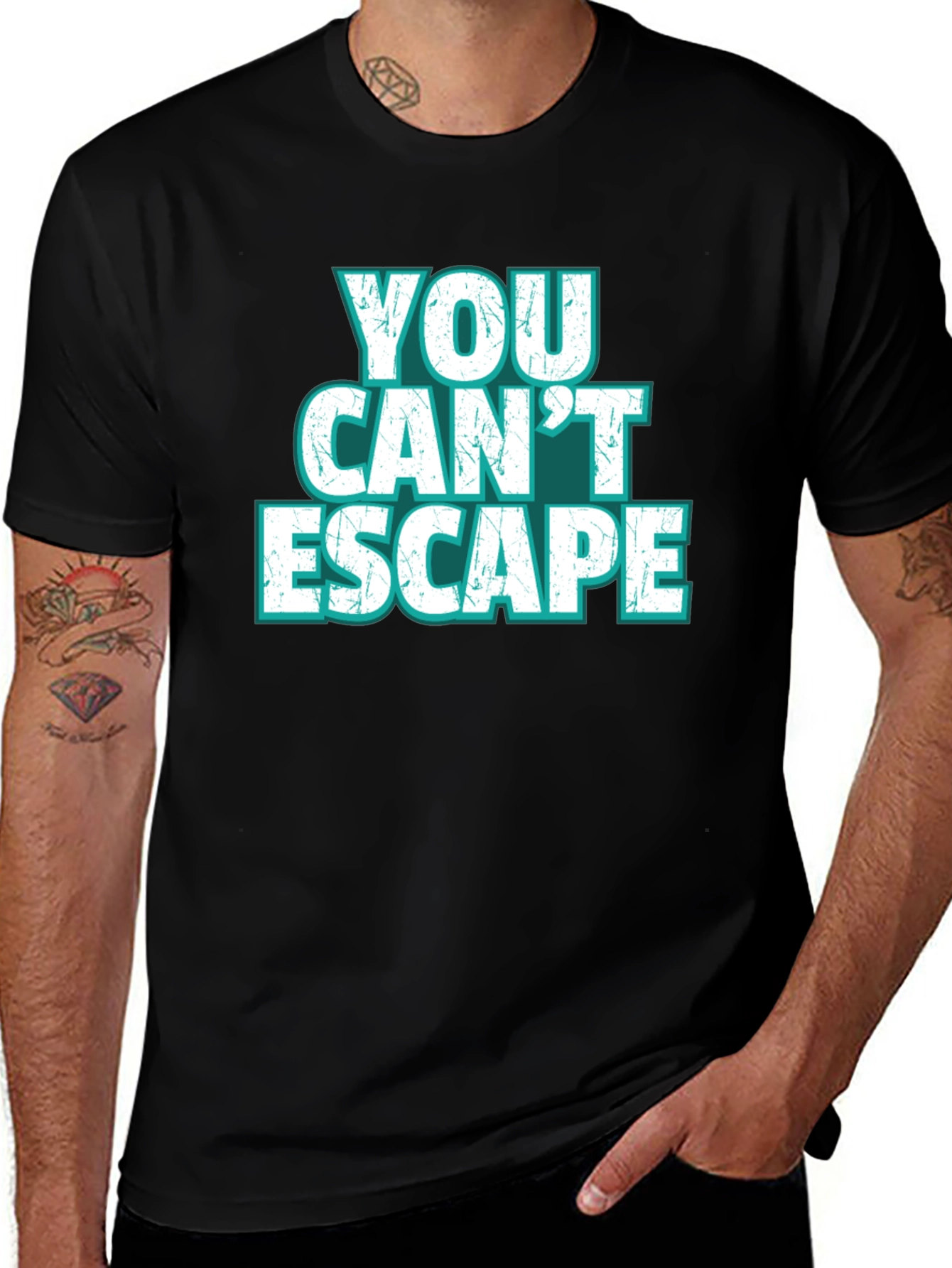 You Cant Escape Graphic Tee - Bold Statement Shirt