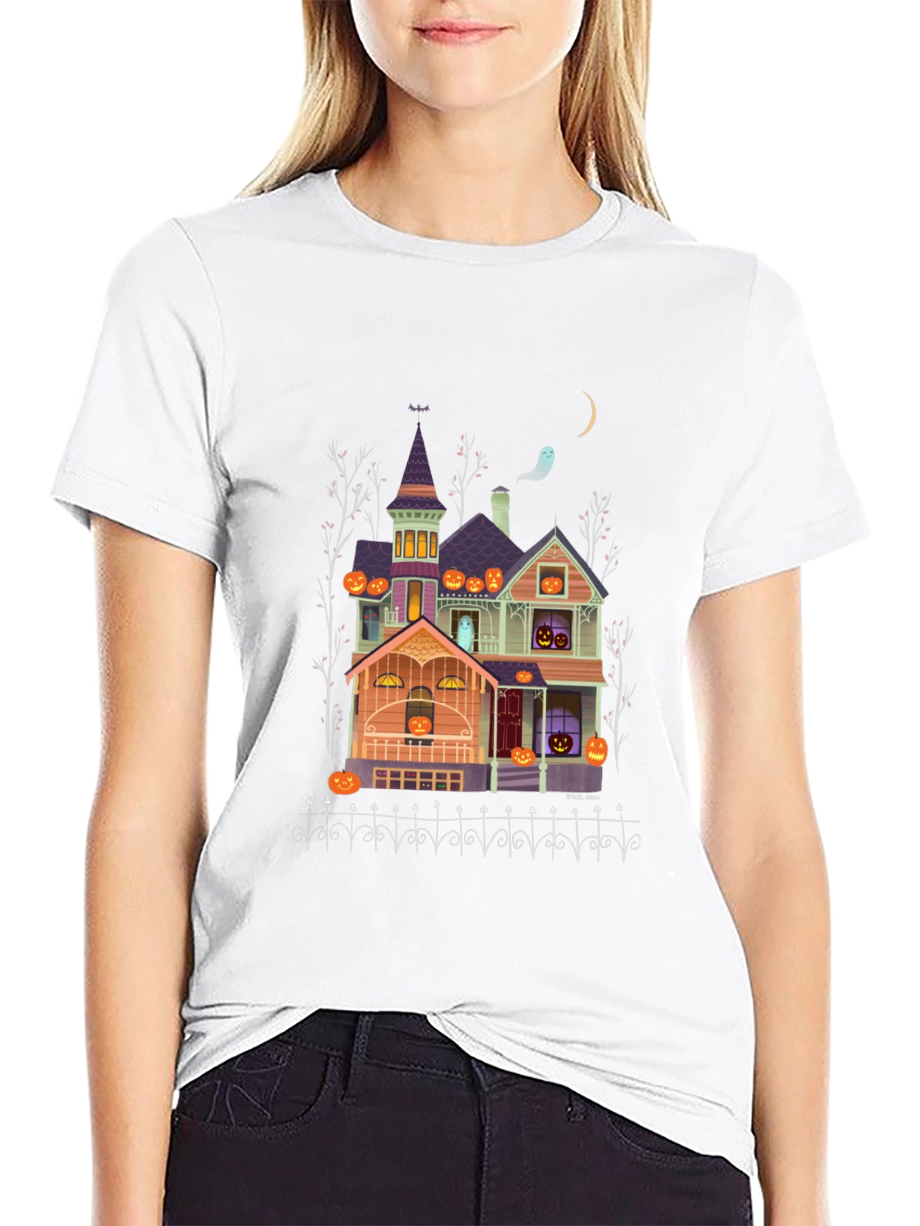 Halloween Haunted House T-Shirt - Spooky Season Apparel