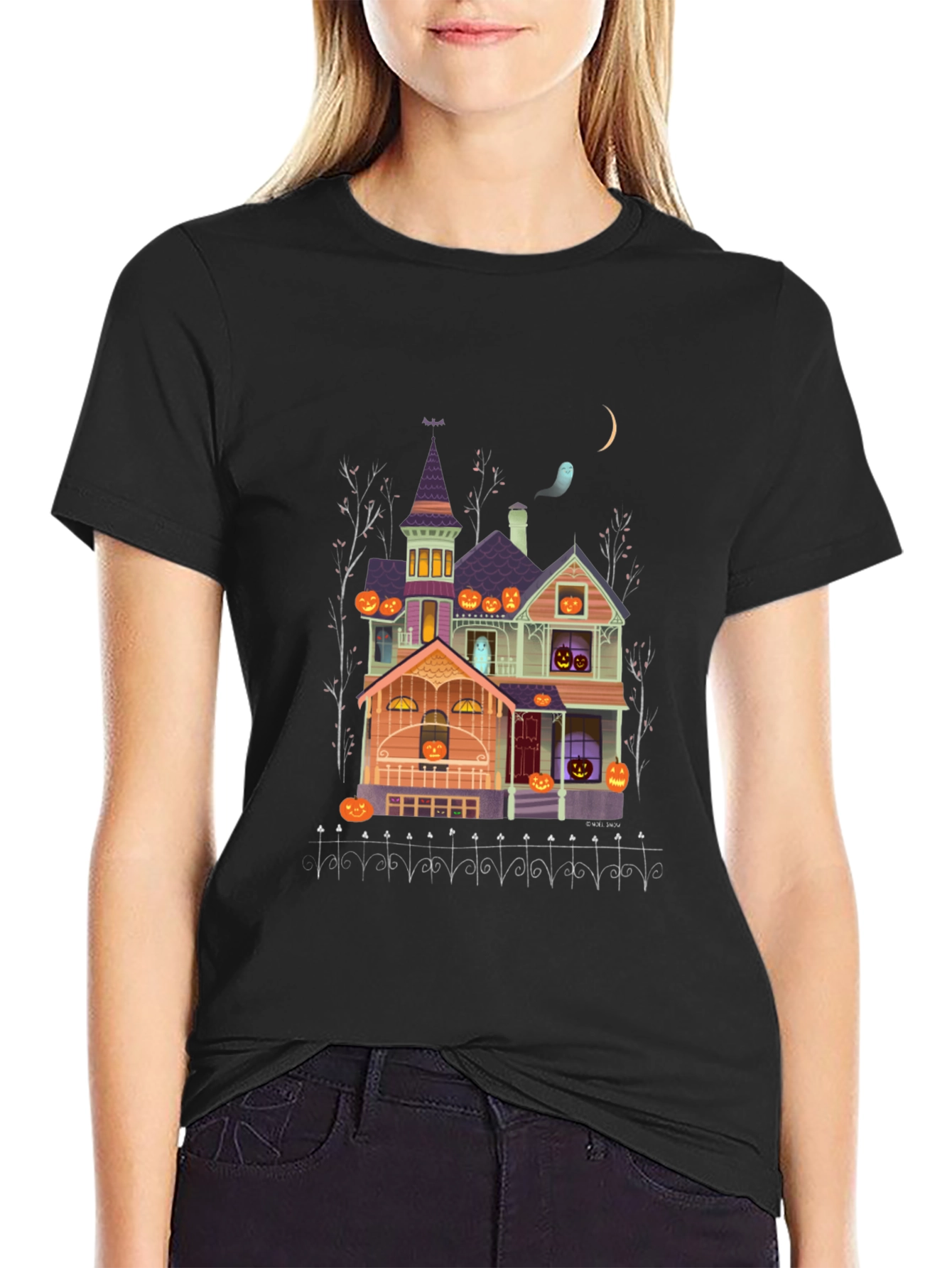 Halloween Haunted House T-Shirt - Spooky Season Apparel