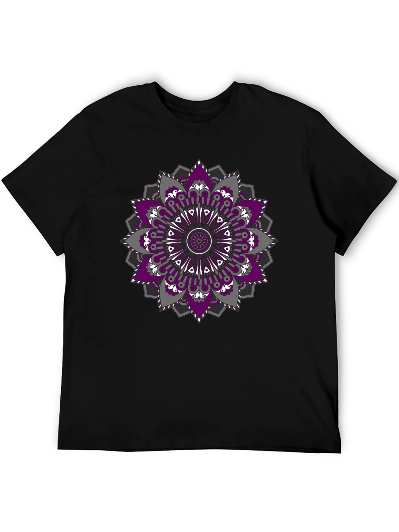 Mandala Print Black T-Shirt