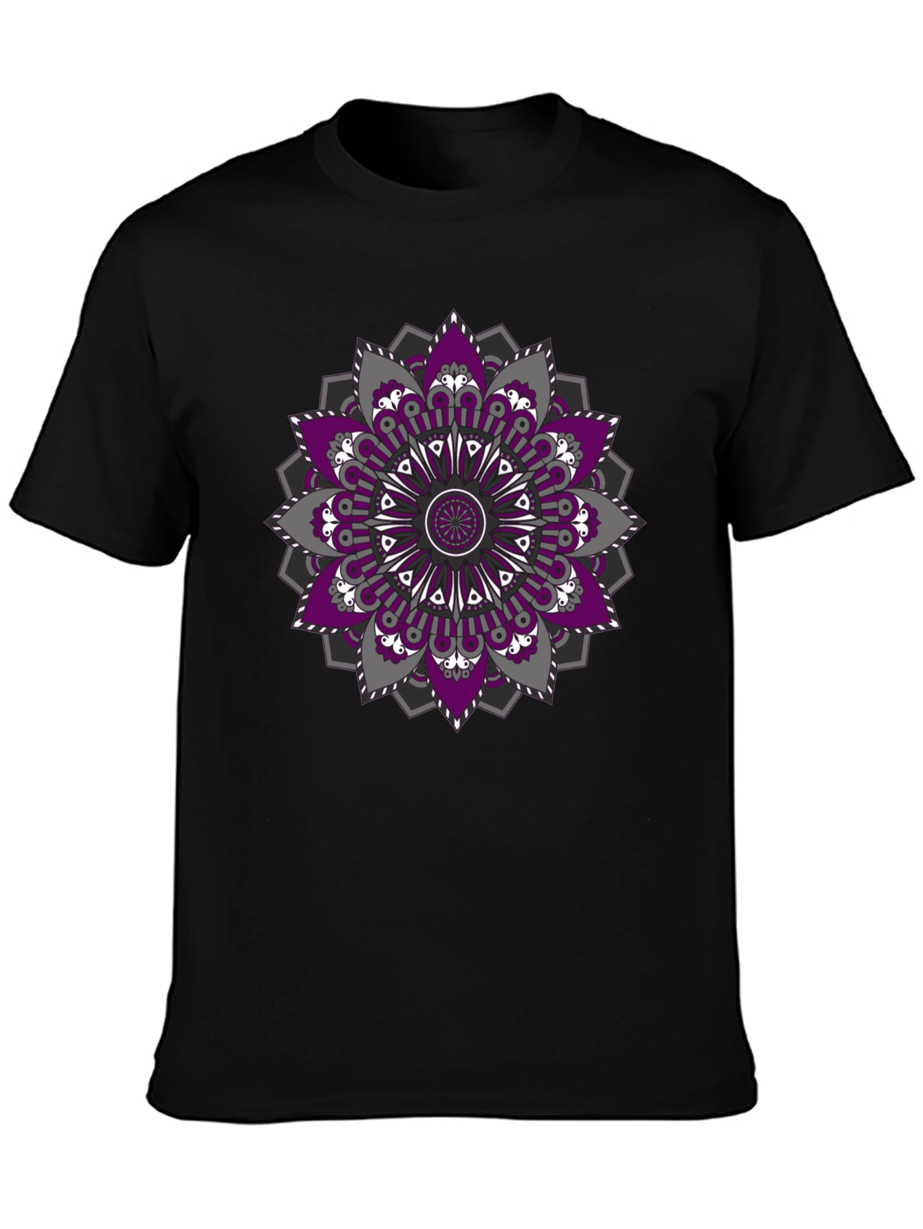 Mandala Print Black T-Shirt