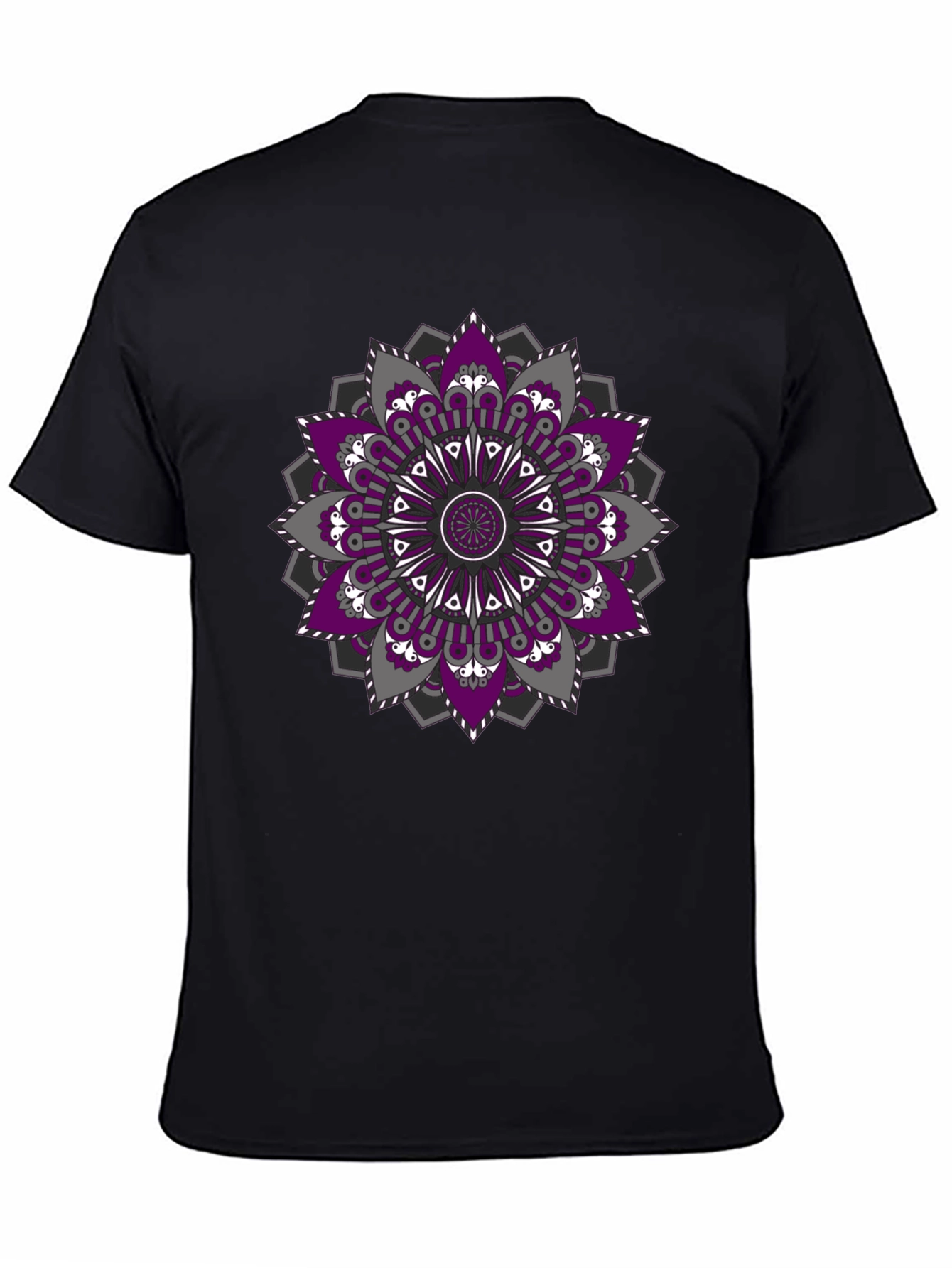 Mandala Print Black T-Shirt