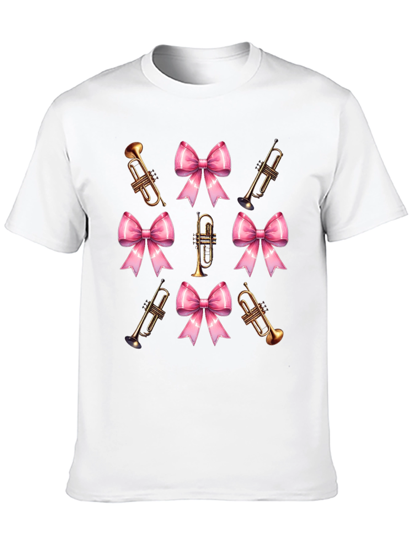 Trumpet & Bow Graphic Tee - Black Cotton Blend