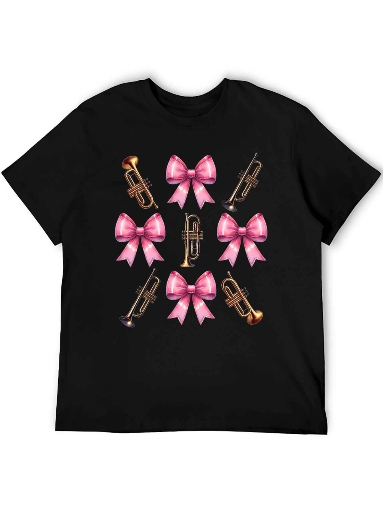 Trumpet & Bow Graphic Tee - Black Cotton Blend