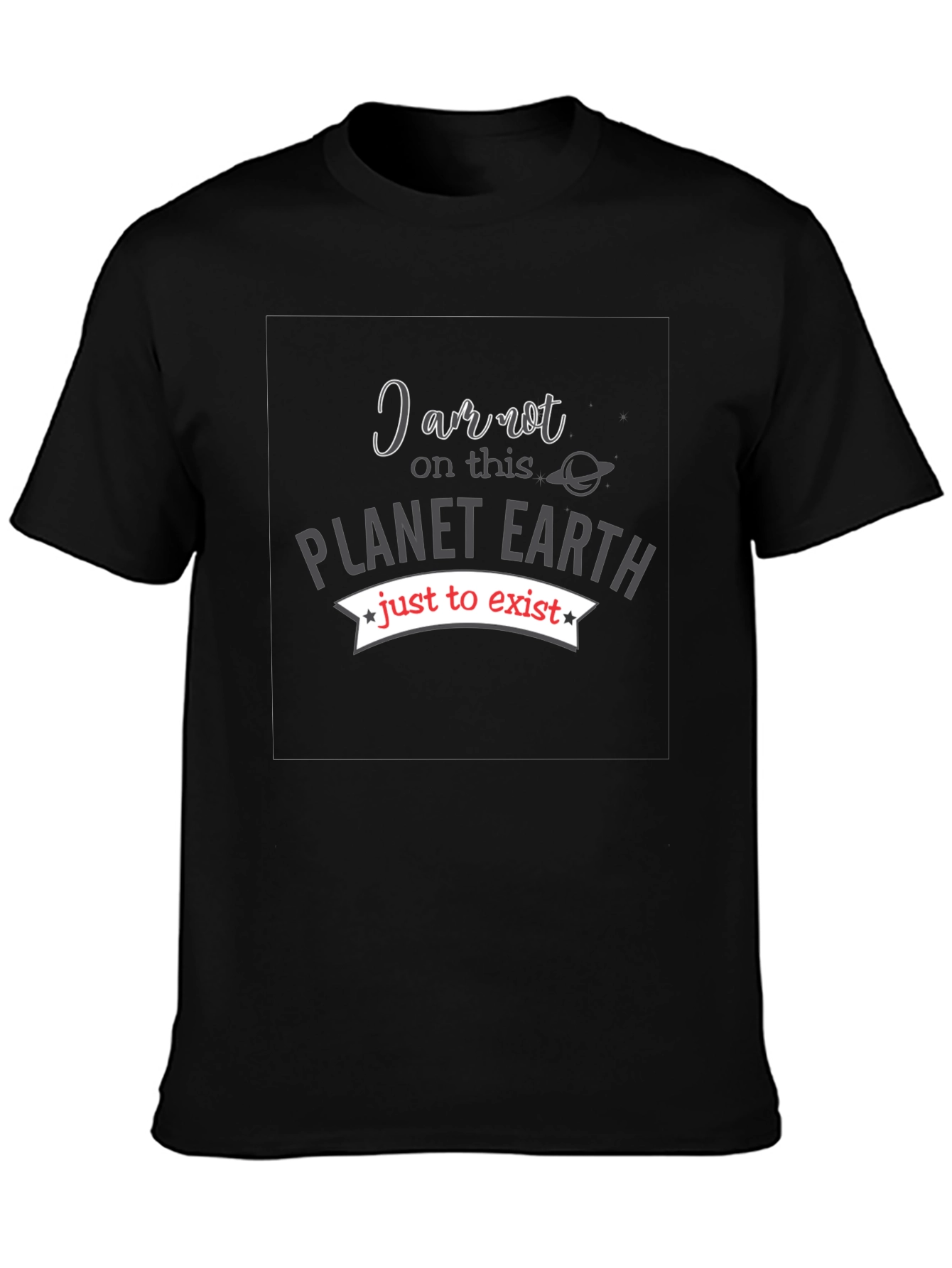 Planet Earth Exist Black Graphic Tee