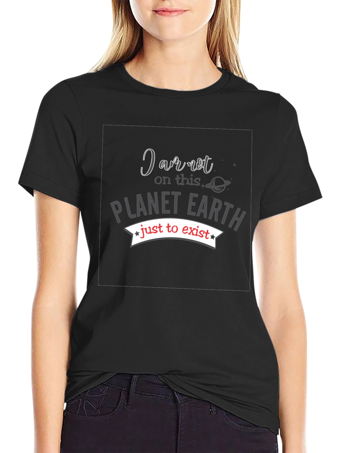 Planet Earth Exist Black Graphic Tee