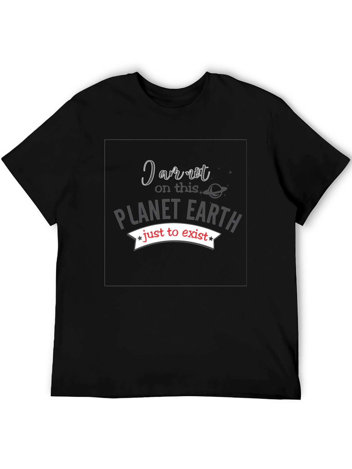 Planet Earth Exist Black Graphic Tee