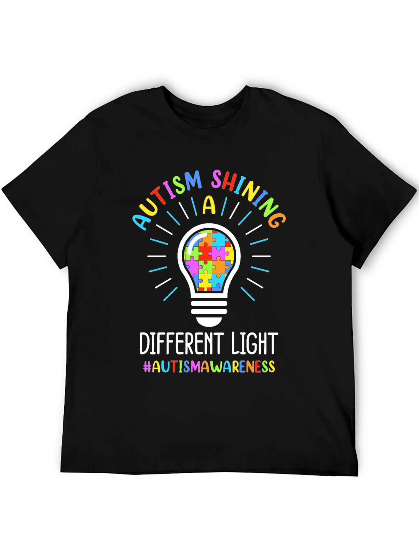 Autism Awareness Puzzle Lightbulb T-Shirt
