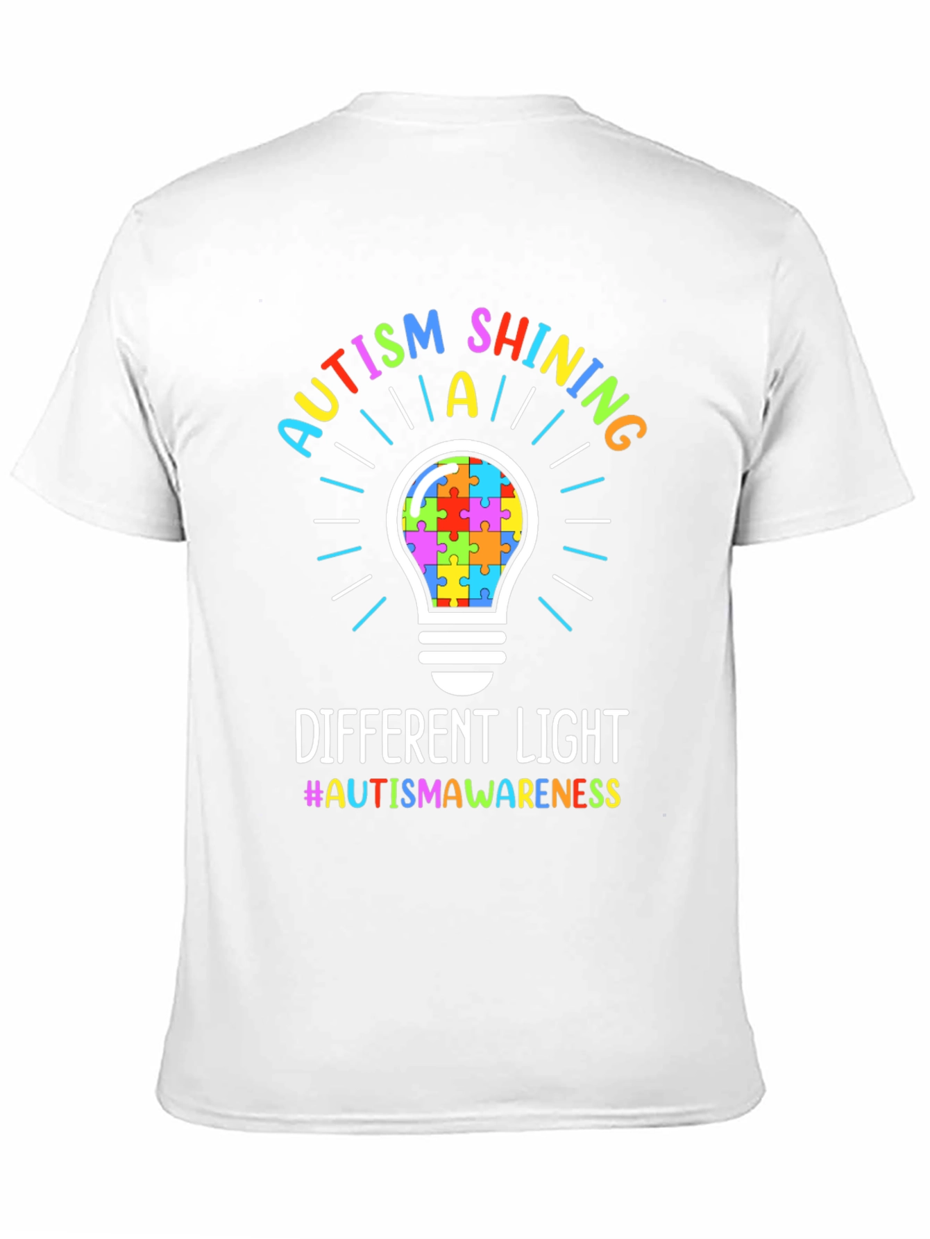 Autism Awareness Puzzle Lightbulb T-Shirt