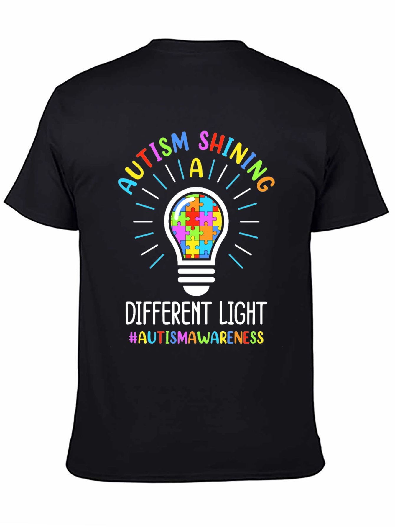 Autism Awareness Puzzle Lightbulb T-Shirt