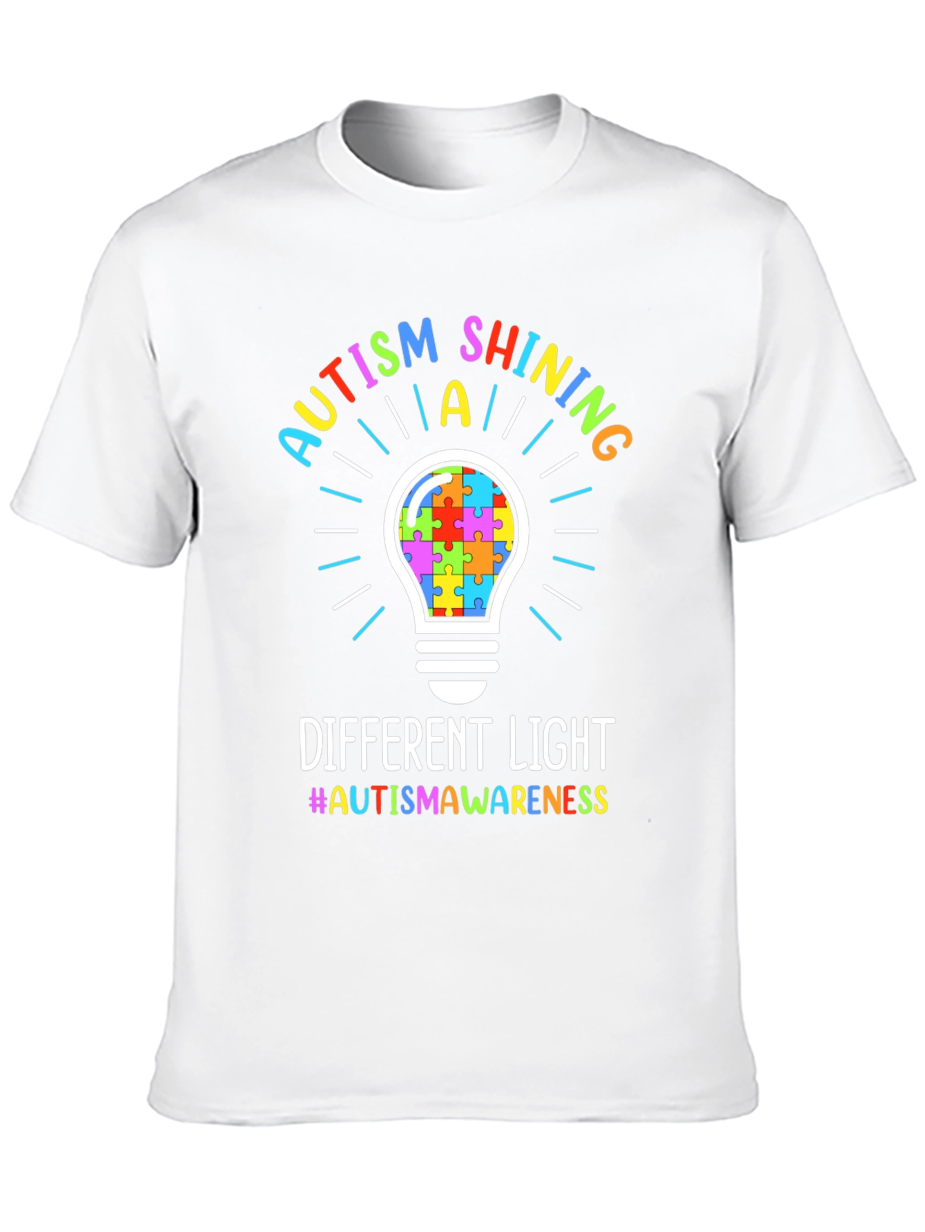 Autism Awareness Puzzle Lightbulb T-Shirt