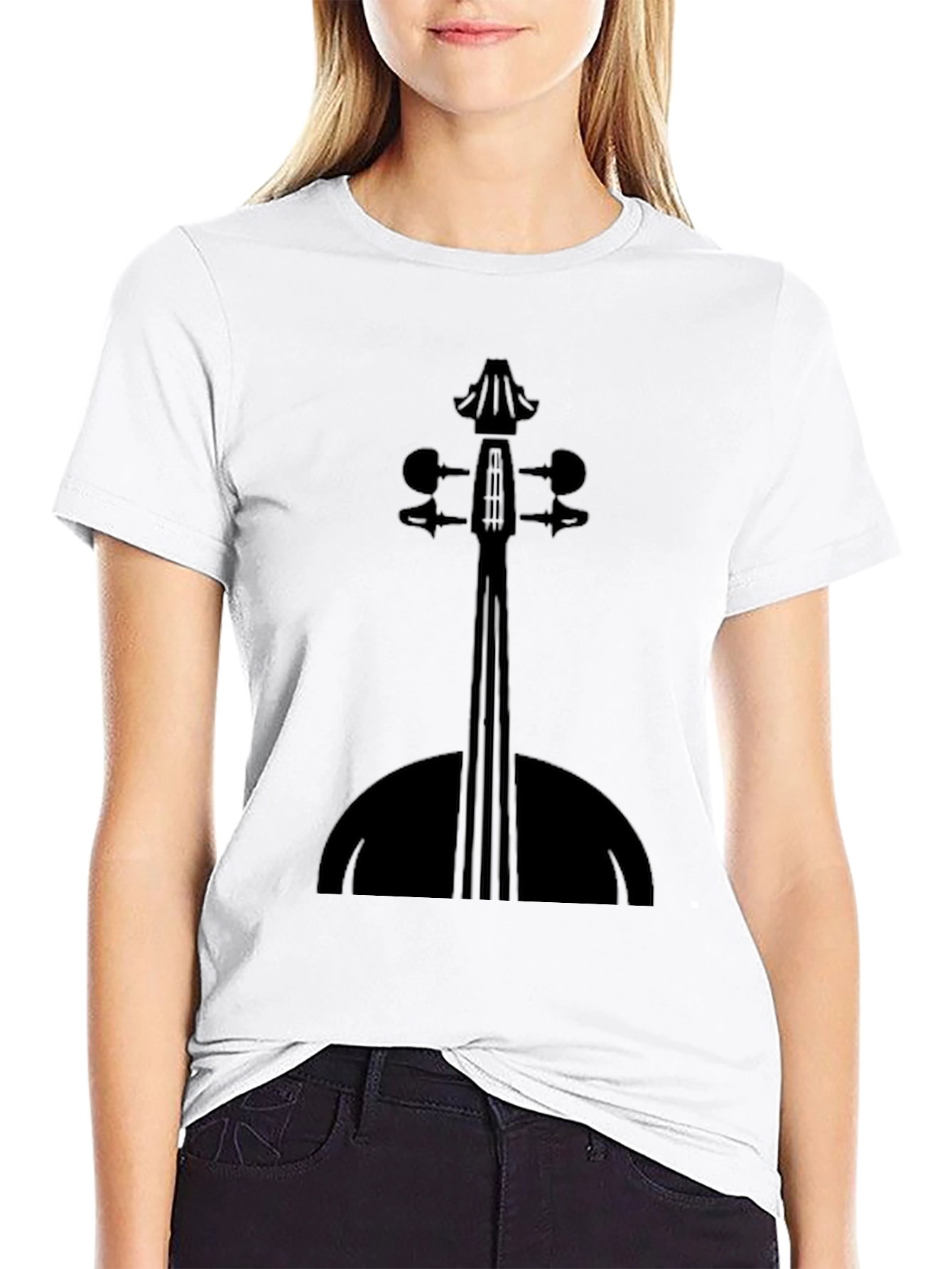 Violin Silhouette Black T-Shirt