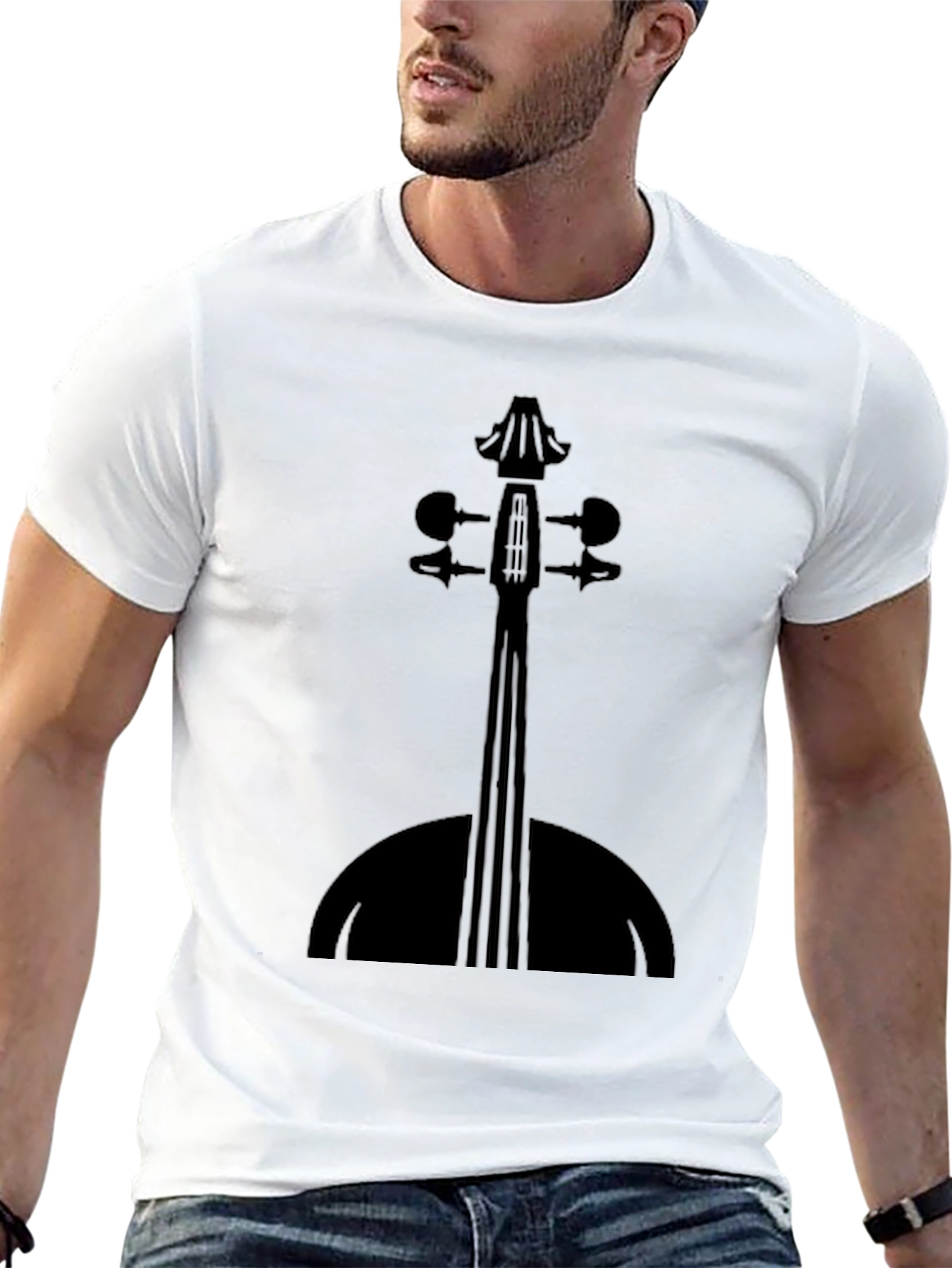 Violin Silhouette Black T-Shirt