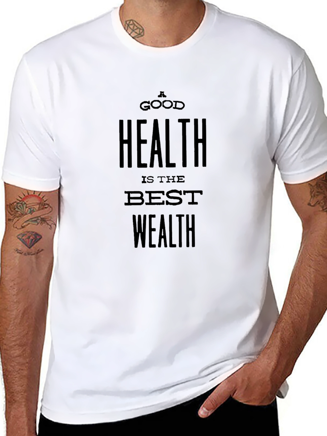 A Good Health is the Best Wealth Black T-Shirt