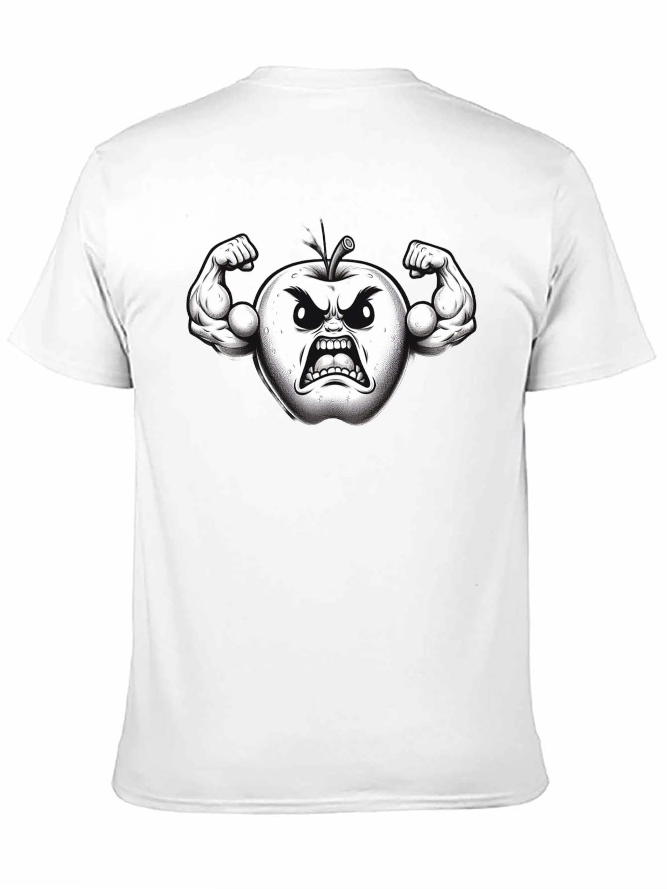 Angry Apple Muscle Shirt - Black Fruit Power