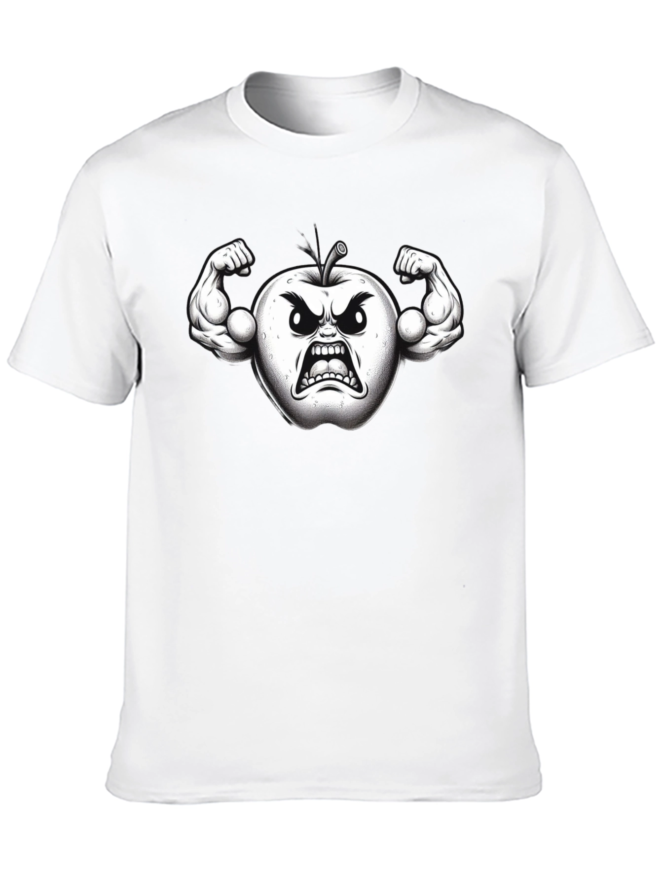 Angry Apple Muscle Shirt - Black Fruit Power
