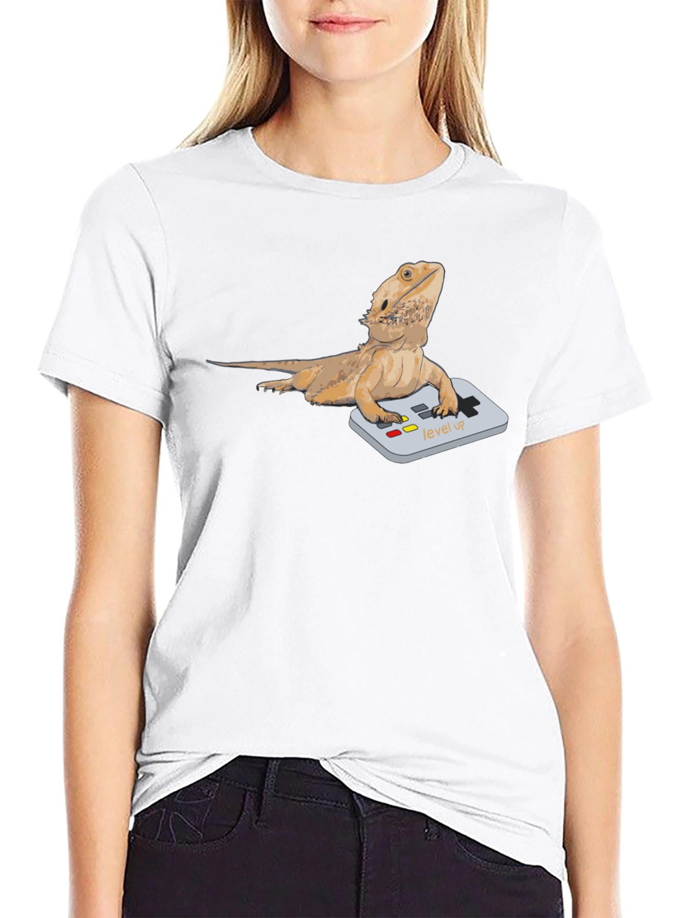 Bearded Dragon Gamer T-Shirt - Level Up Lizard Tee