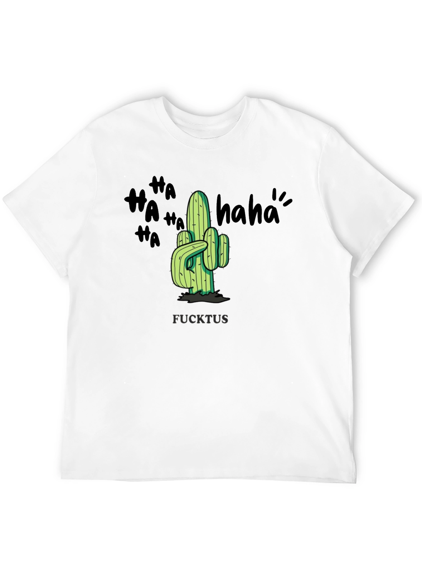 Humorous FUCKTUS Cactus Graphic T-Shirt