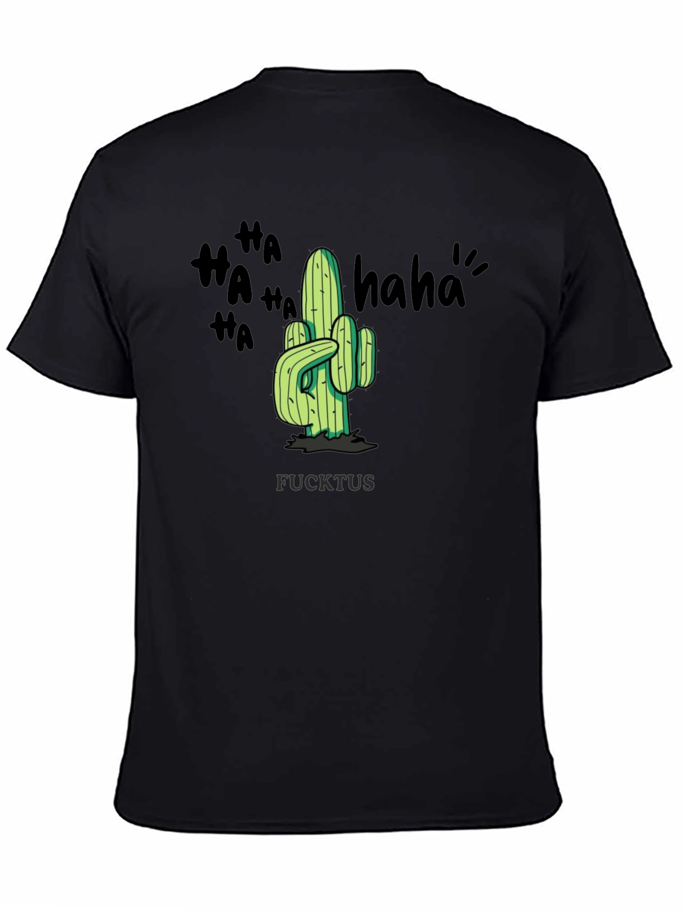 Humorous FUCKTUS Cactus Graphic T-Shirt