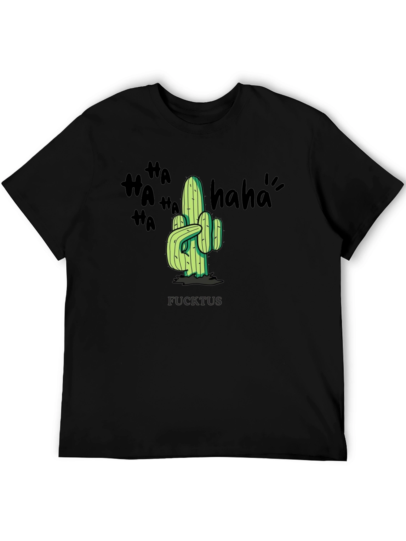 Humorous FUCKTUS Cactus Graphic T-Shirt