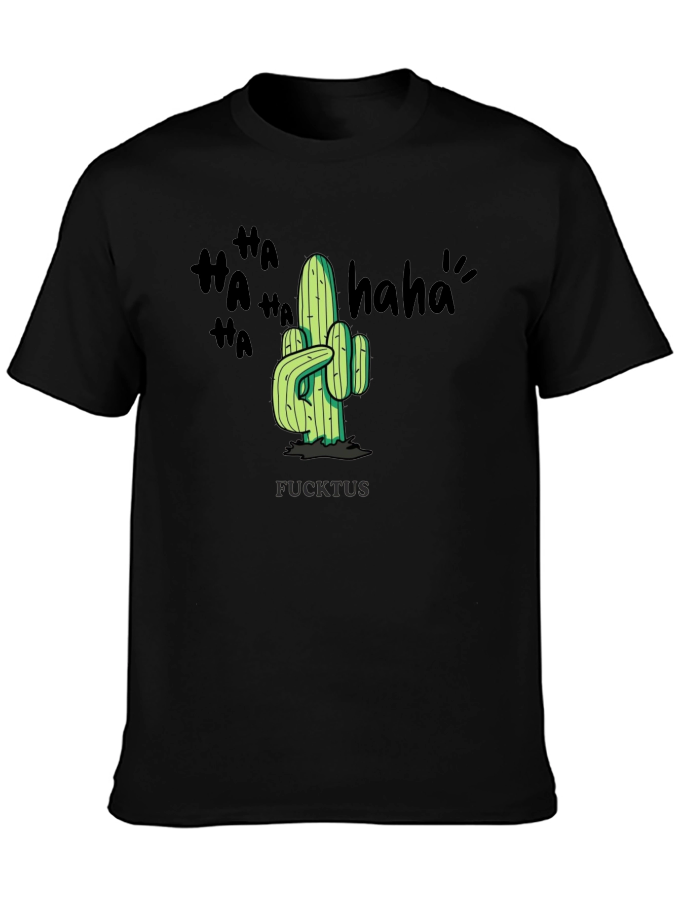 Humorous FUCKTUS Cactus Graphic T-Shirt