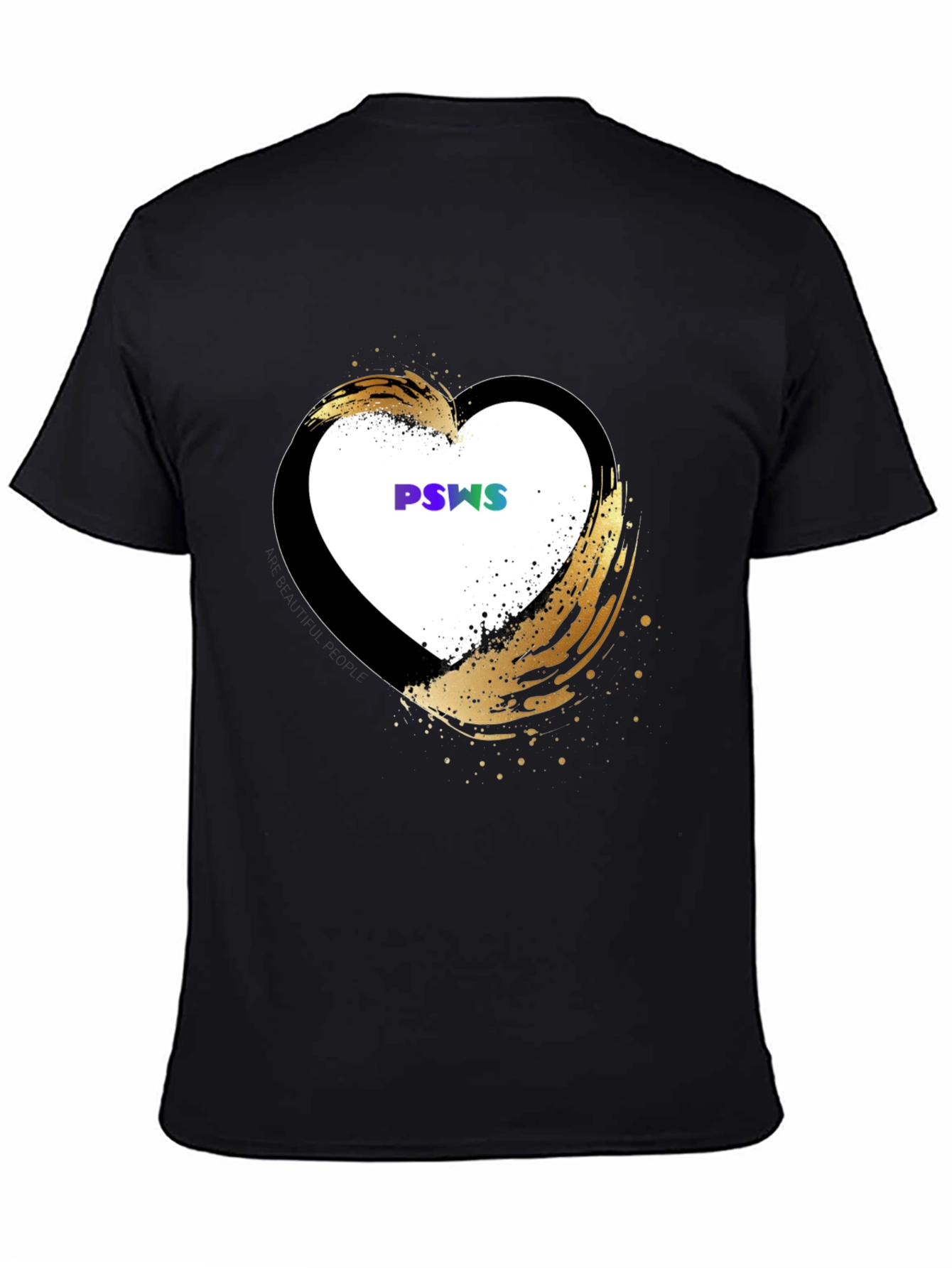 Stylish Black Heart Graphic T-Shirt