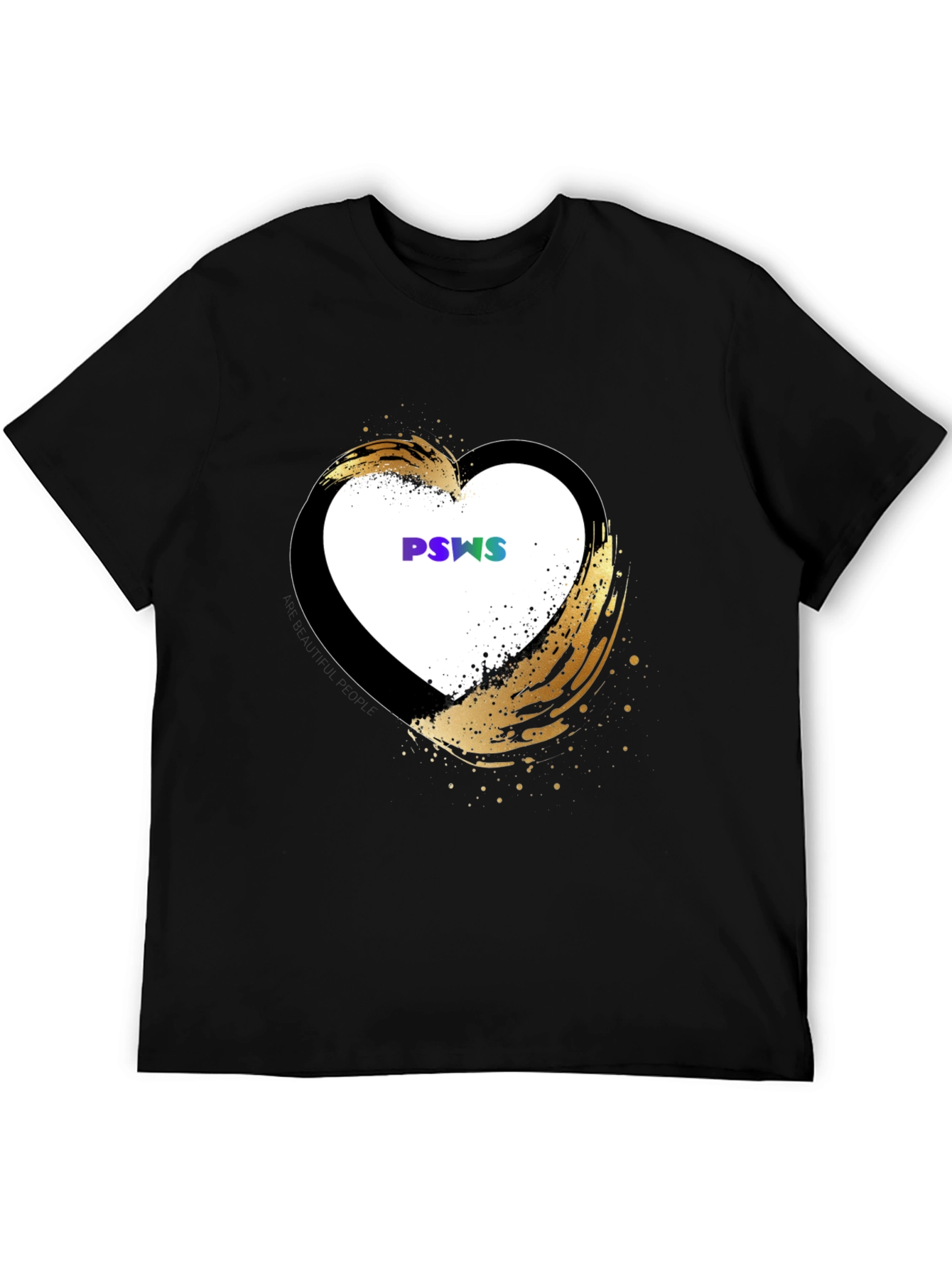 Stylish Black Heart Graphic T-Shirt