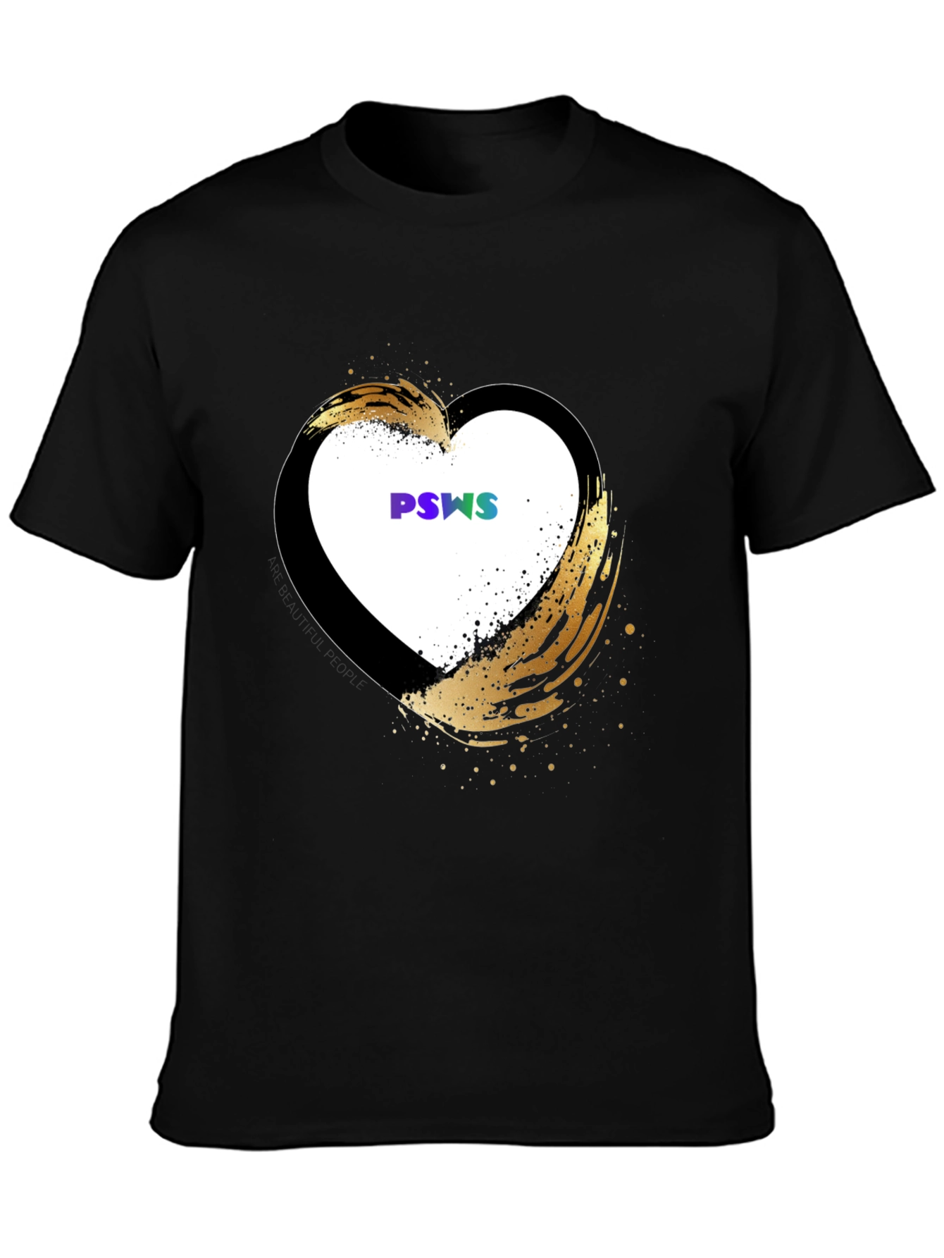 Stylish Black Heart Graphic T-Shirt