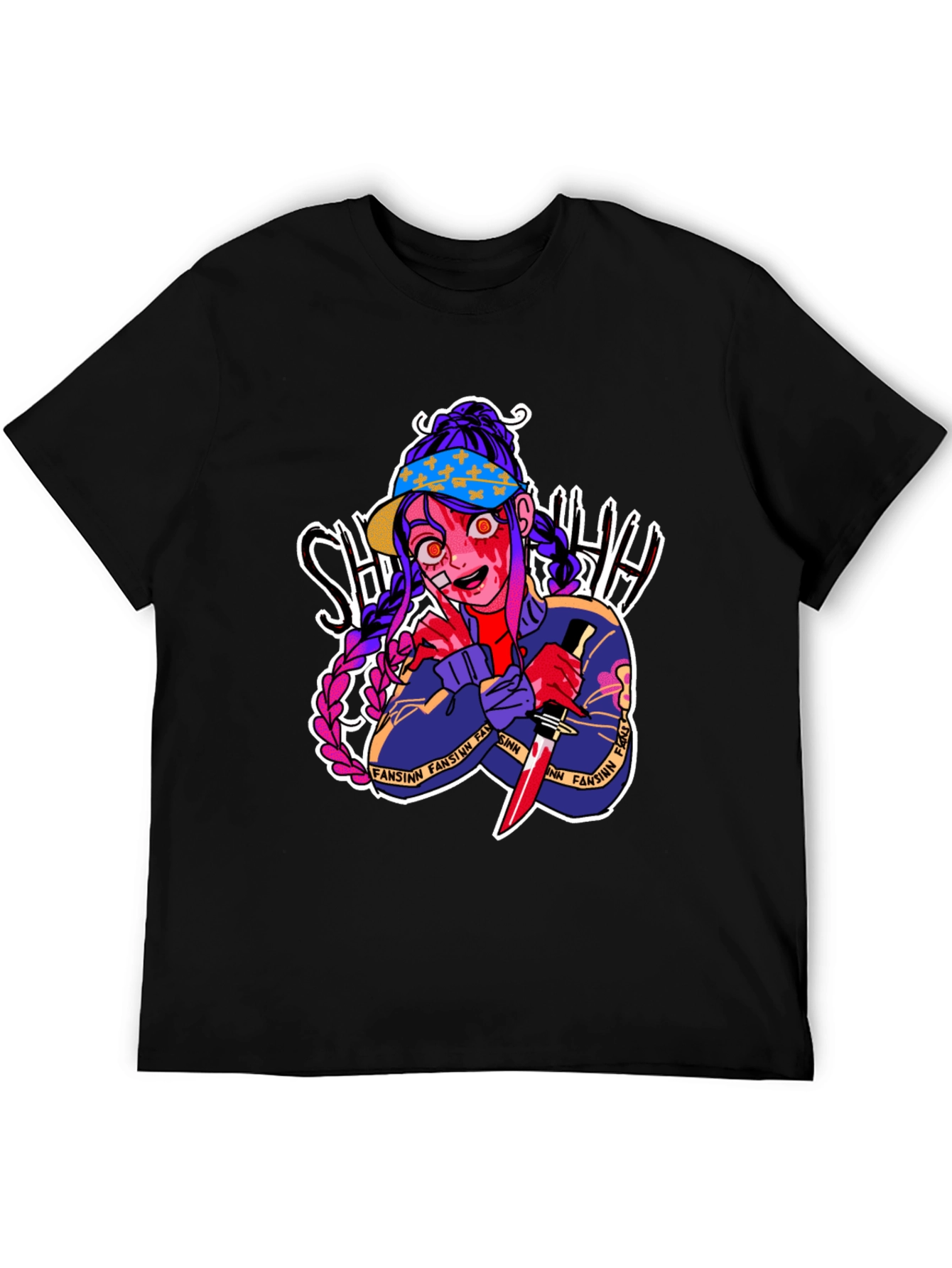 Anime Horror Graphic T-Shirt - Bloody Knife