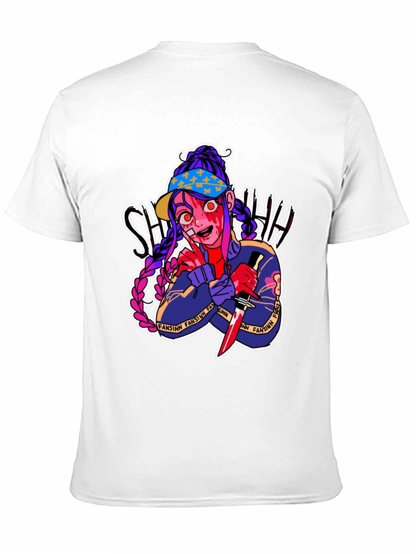 Anime Horror Graphic T-Shirt - Bloody Knife