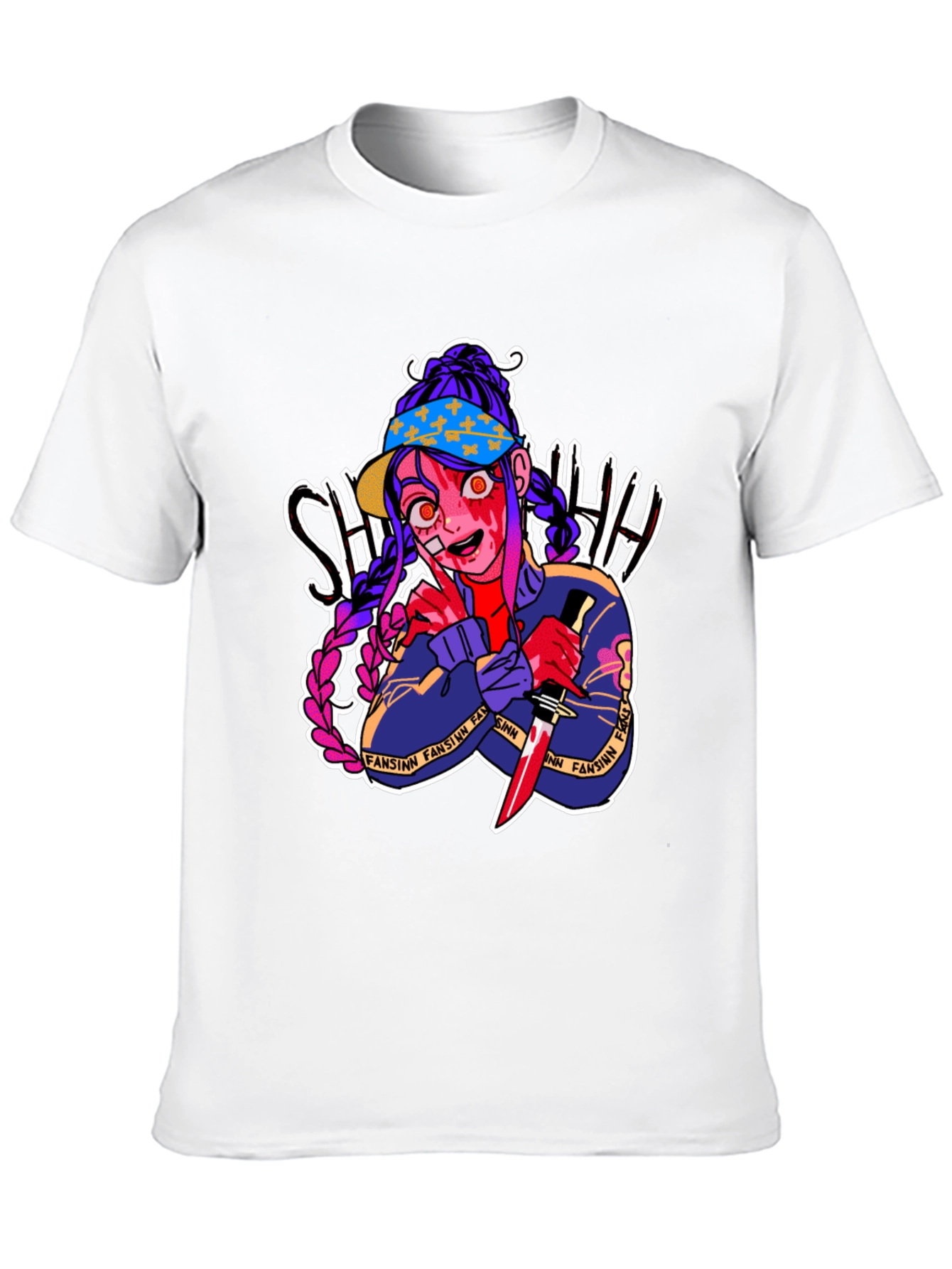 Anime Horror Graphic T-Shirt - Bloody Knife