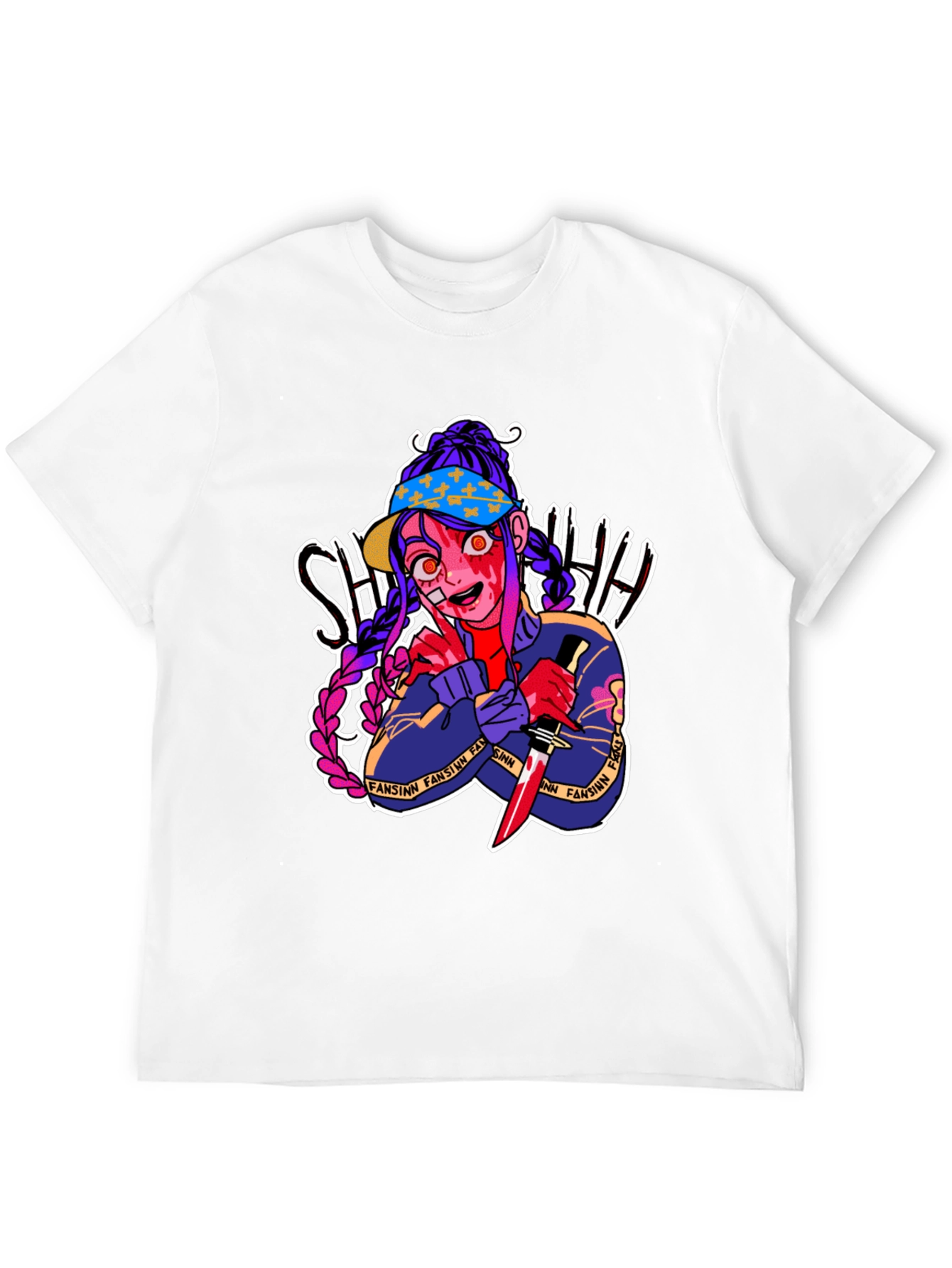 Anime Horror Graphic T-Shirt - Bloody Knife
