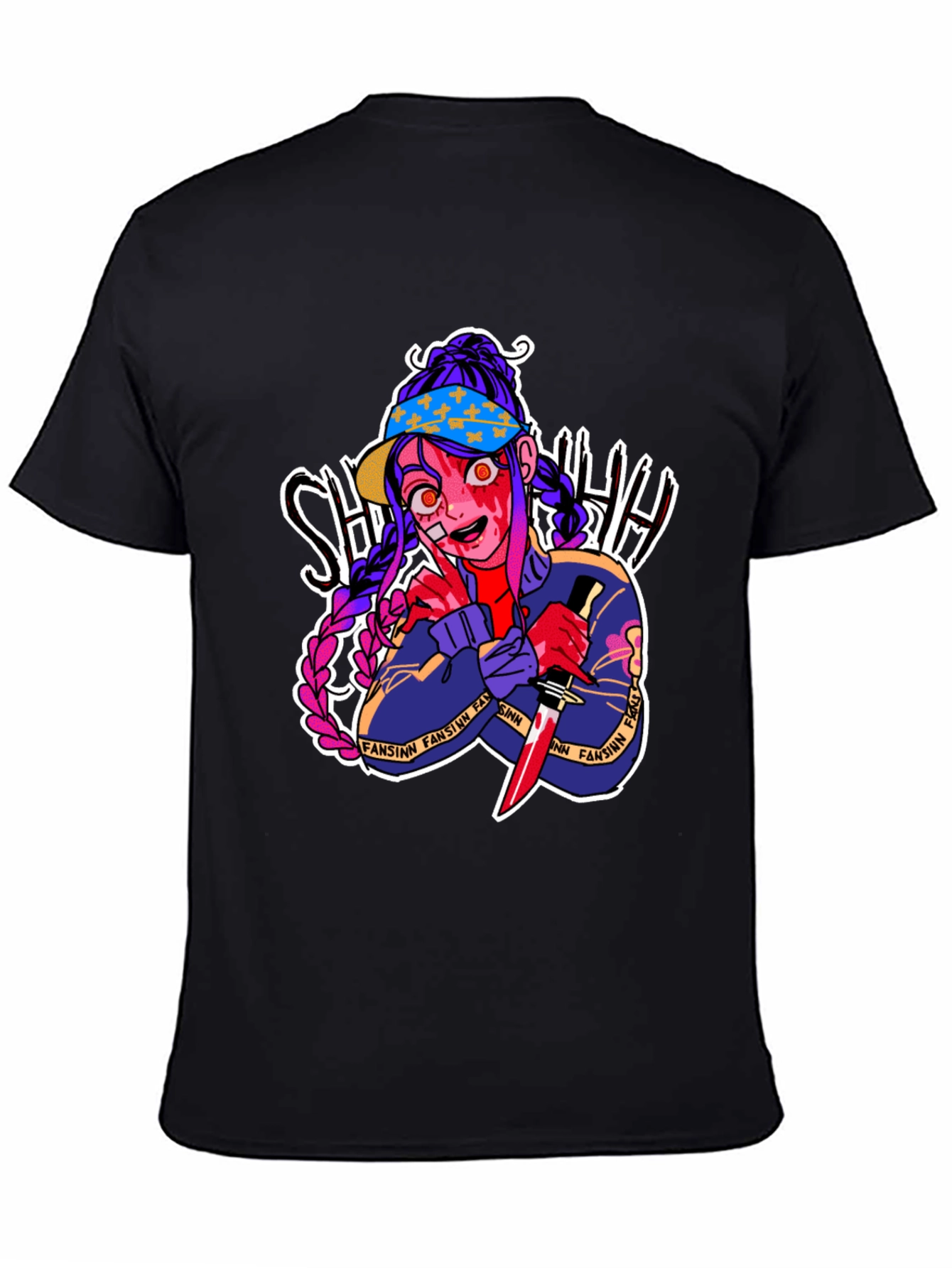Anime Horror Graphic T-Shirt - Bloody Knife