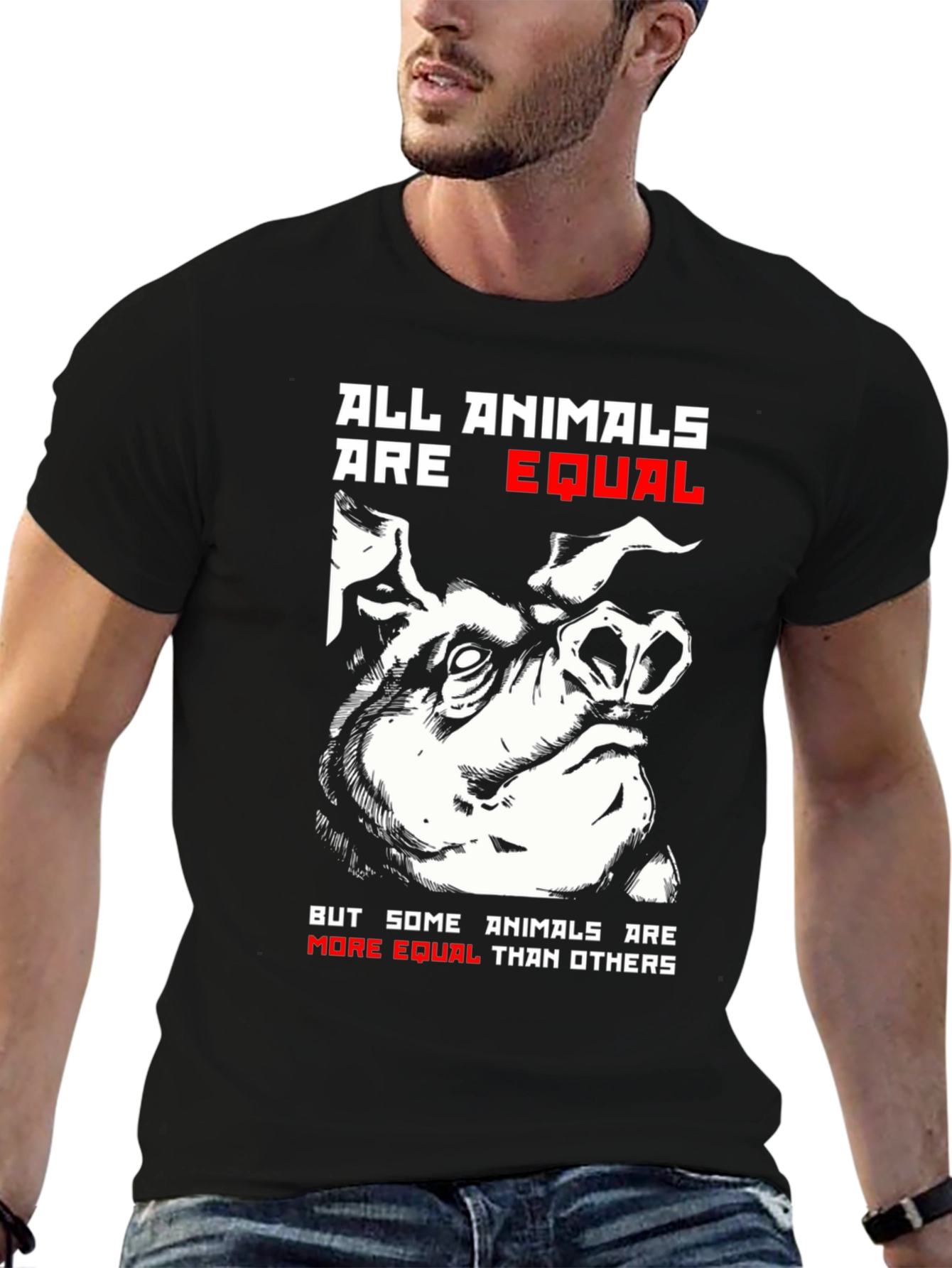 All Animals are Equal Pig Graphic T-Shirt