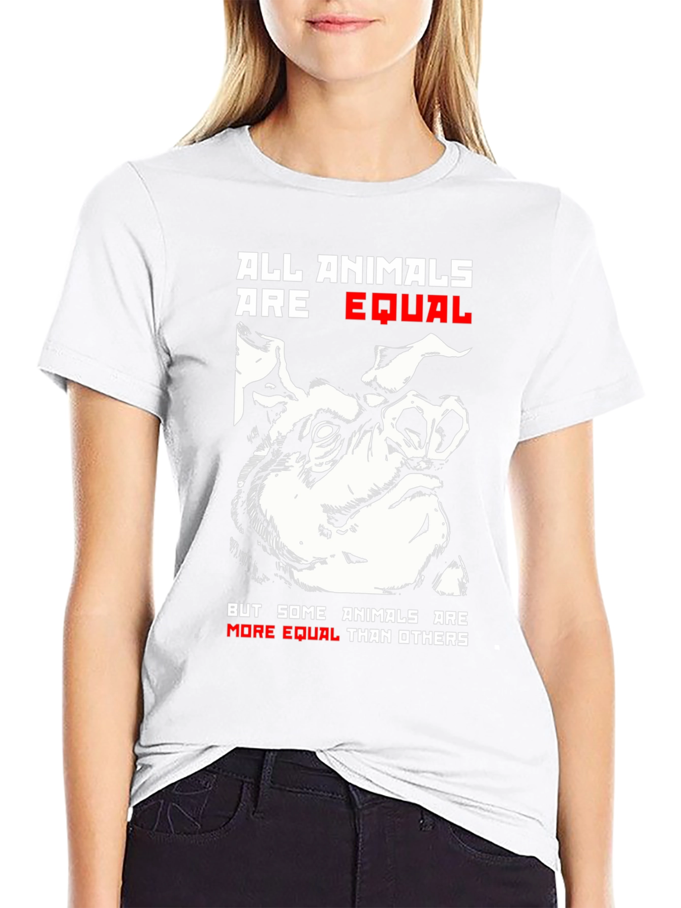 All Animals are Equal Pig Graphic T-Shirt