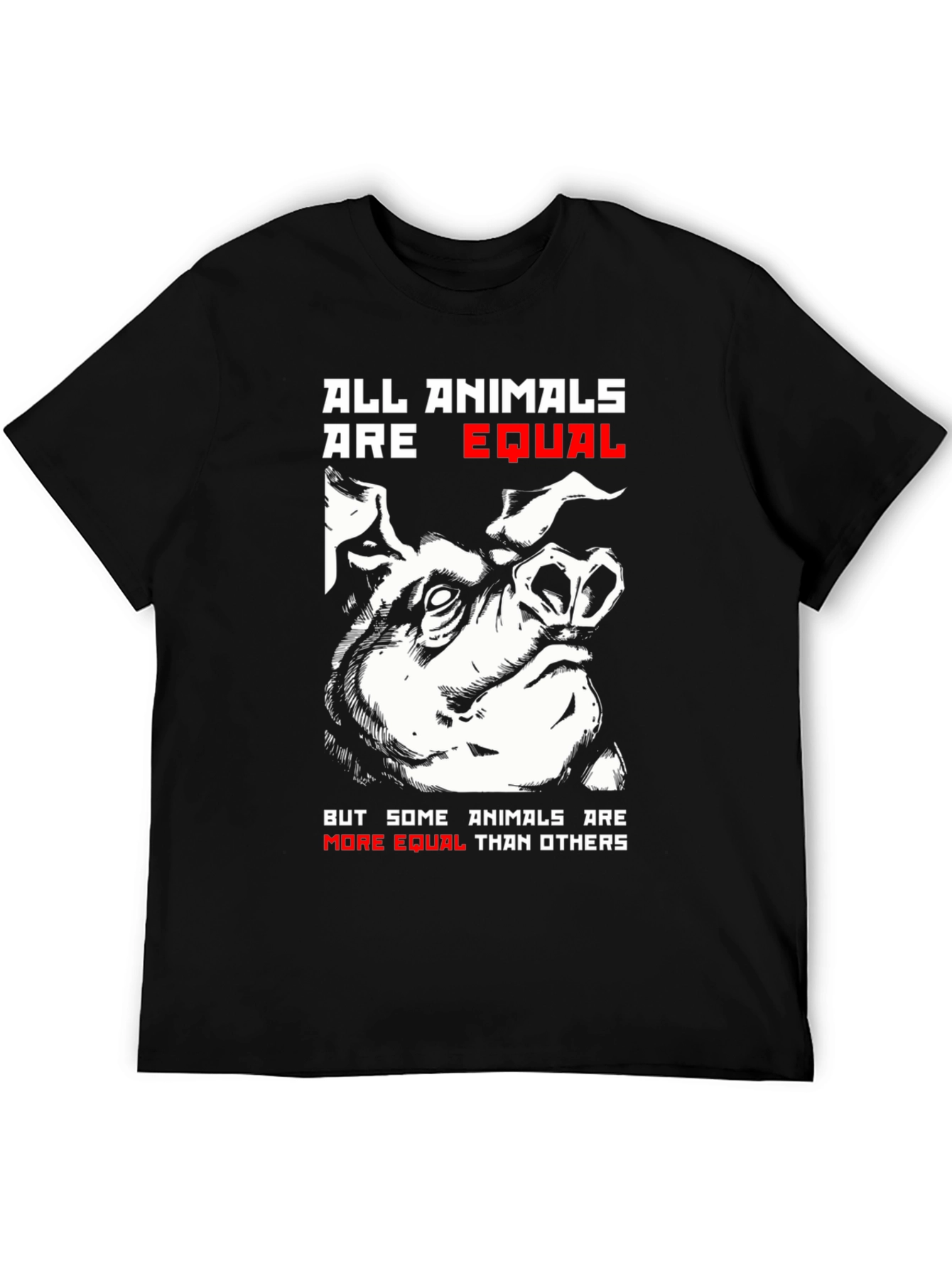 All Animals are Equal Pig Graphic T-Shirt