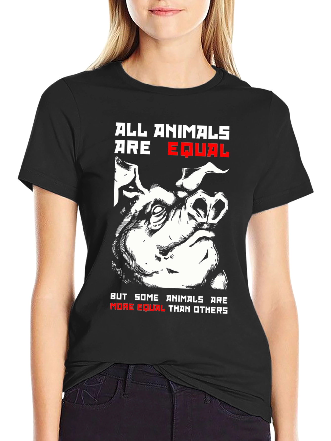 All Animals are Equal Pig Graphic T-Shirt