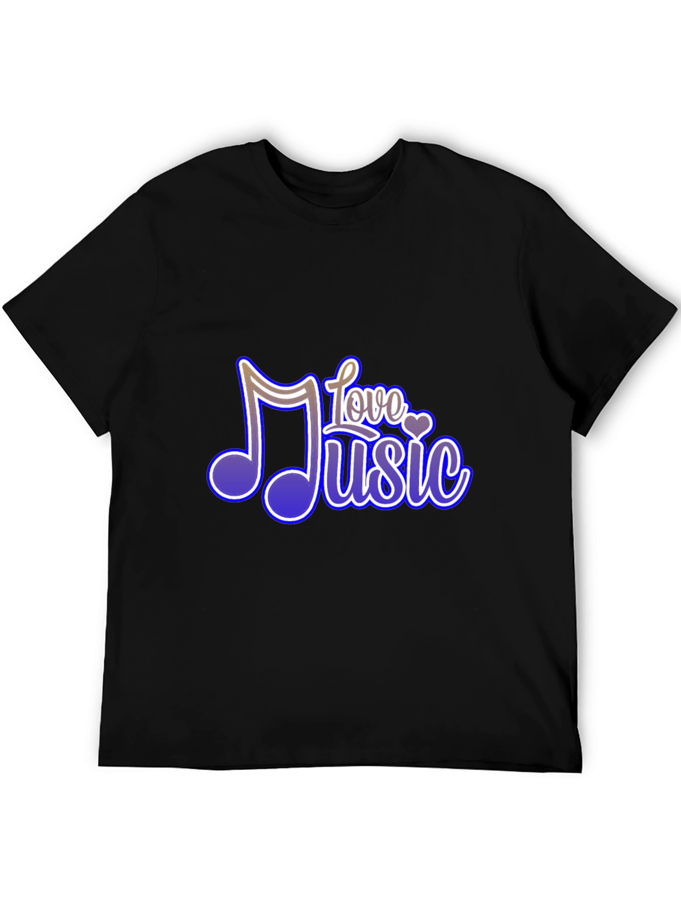 Love Music Graphic Tee - Soft Black T-Shirt